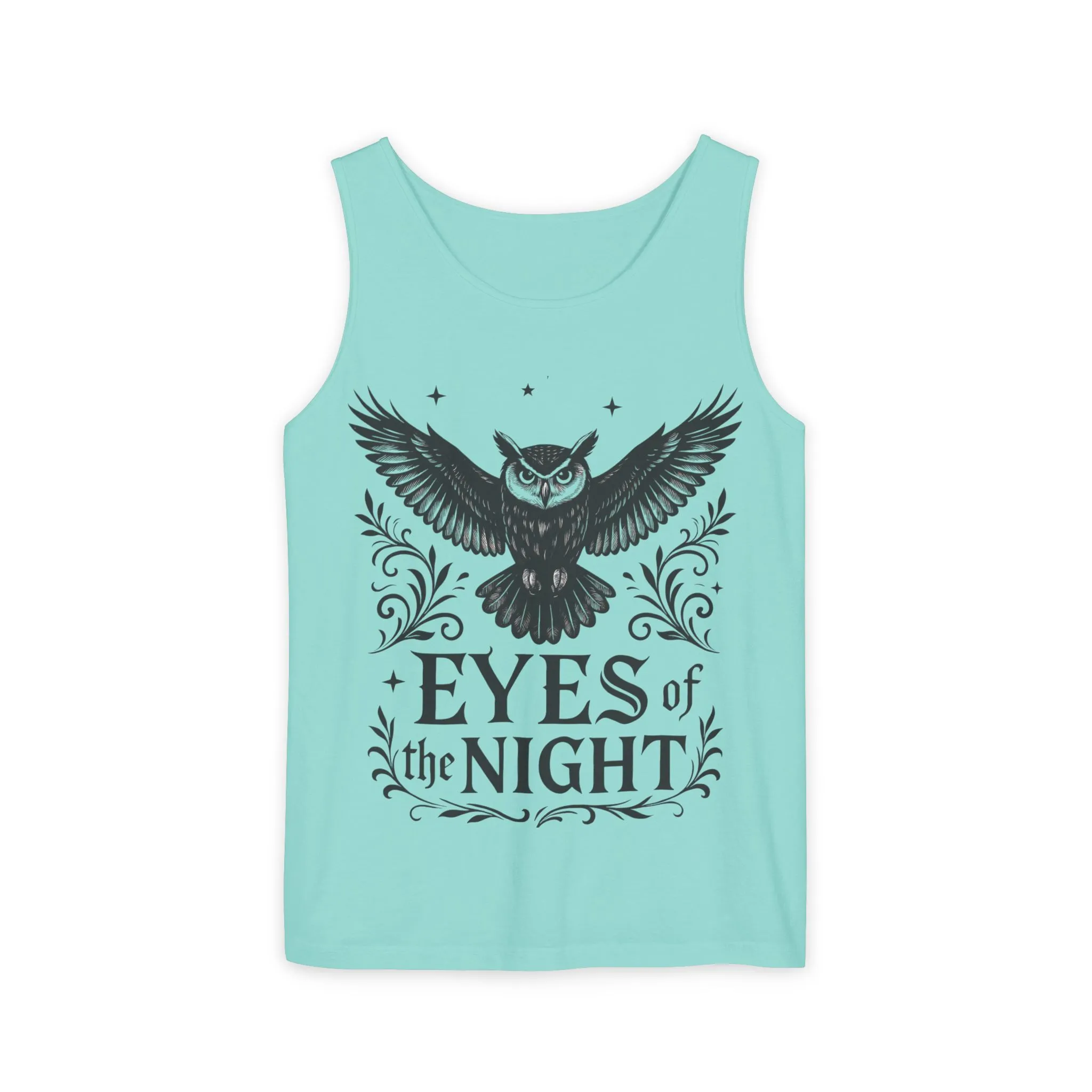 Eyes of the Night Owl Tank Top, Mens Summer Wear, Boho Aesthetic, Festival Outfit, Nature Lover Gift, Halloween Apparel - Image 2