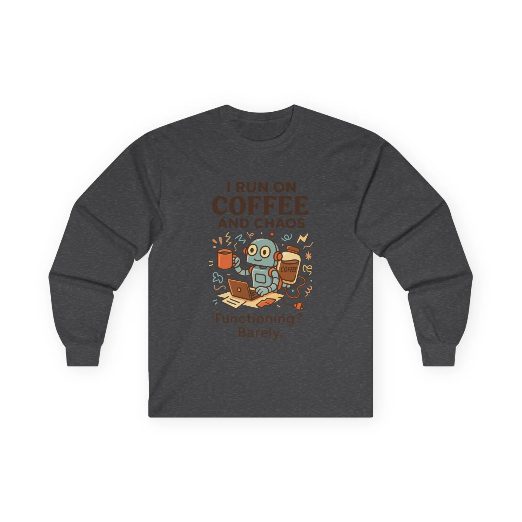 Coffee Lover Long Sleeve Tee, Tee for Coffee Enthusiasts, Funny Gift for Coffee Lovers, Unisex Long Sleeve Shirt, Work from Home Humor Tee - Image 22