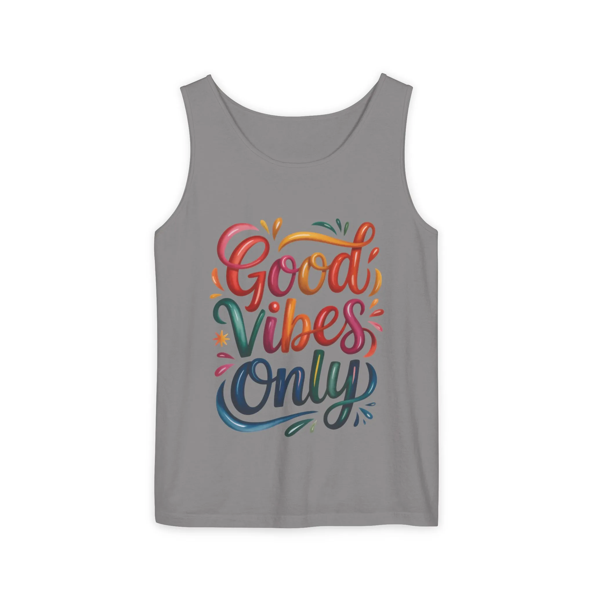 Good Vibes Only Womens Garment-Dyed Tank Top, Summer Casual Wear, Festival Outfit, Beach Day Tee, Gift for Friends, Positive Vibes Apparel - Image 23