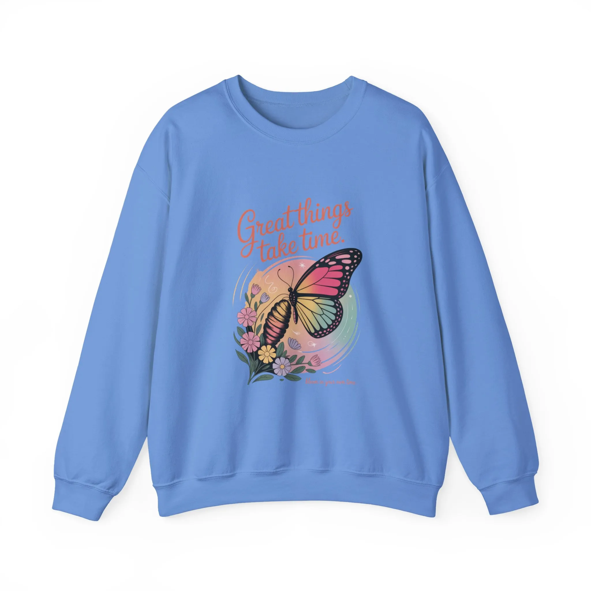 Inspirational Butterfly Sweatshirt - Great Things Take Time, Cozy Unisex Crewneck, Perfect Gift for Nature Lovers, Relaxed Style, [...] - Image 34
