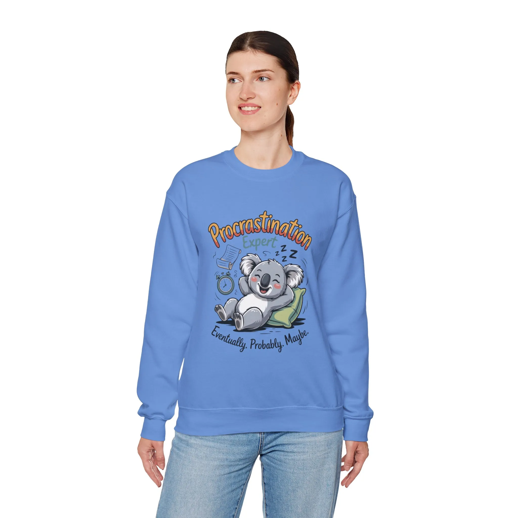 Procrastination Expert Sweatshirt, Funny Crewneck, Cozy Gift for Students, Lazy Day Apparel, Womens Sweatshirt for Relaxation - Image 15