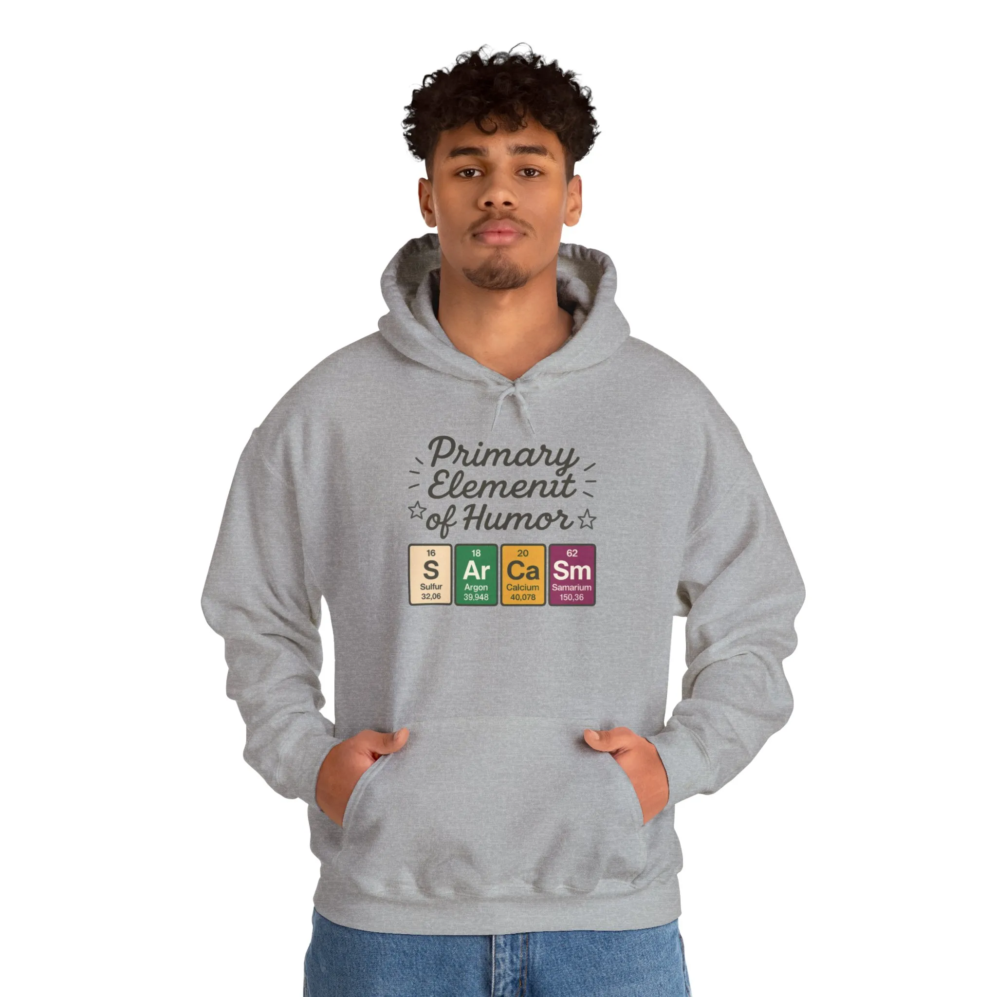 Sarcasm Hoodie for Men, Funny Nerd Hoodie, Primary Element of Humor Sweatshirt, Science Lover Gift for Him, Sarcastic Humor Apparel - Image 7