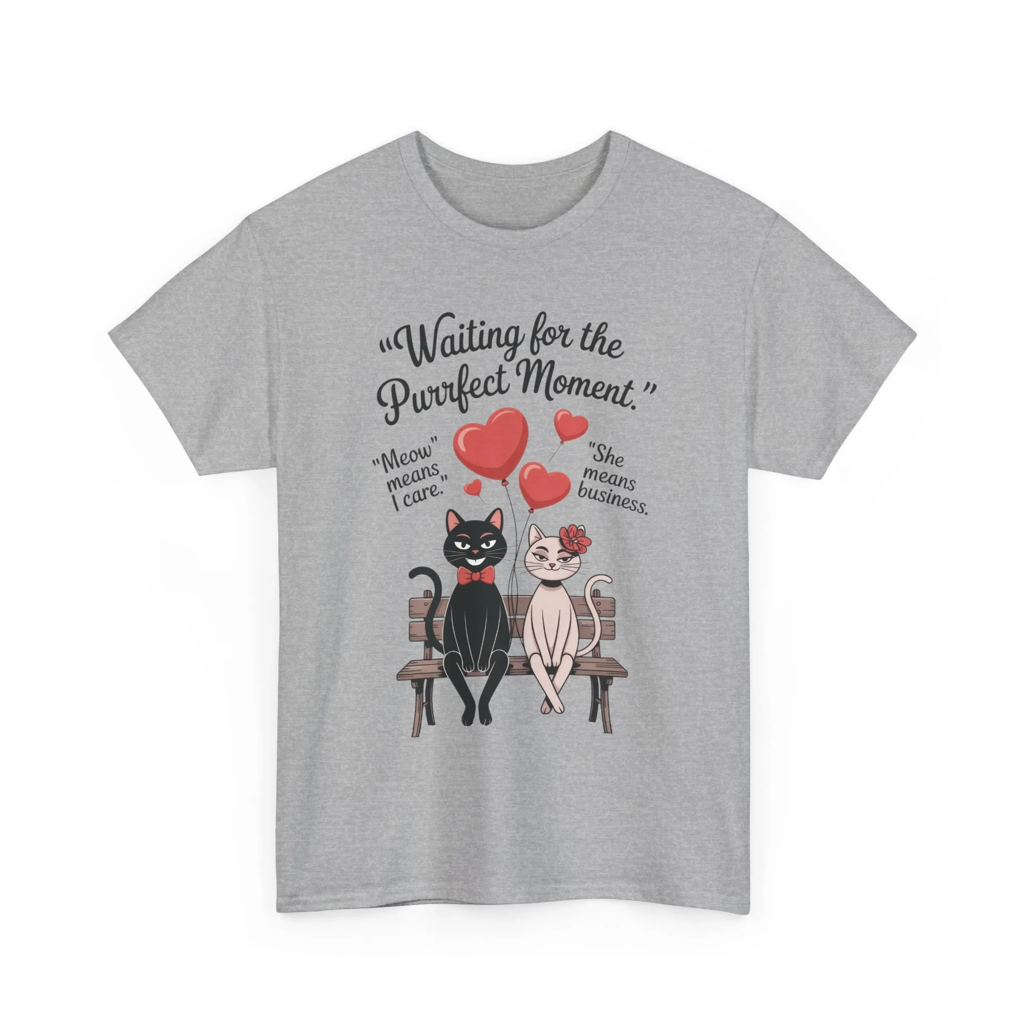 Cute Cat Lovers Tee, Unisex Heavy Cotton Tee for Pet Owners, Funny Cat Shirt, Gift for Cat Lovers, Casual T-Shirt, Animal Art Tee - Image 4