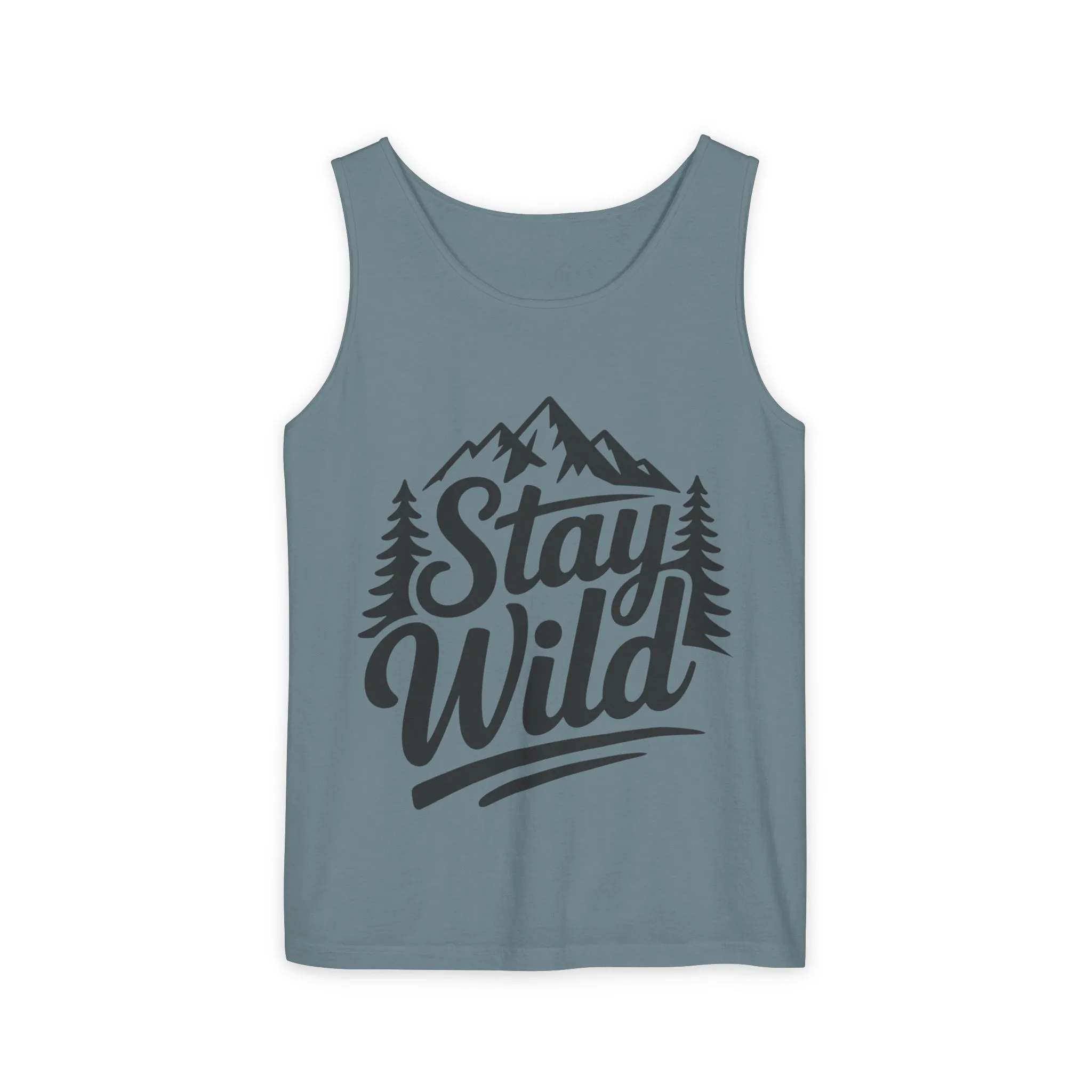 Stay Wild Garment-Dyed Mens Tank Top, Boho Summer Top, Adventure Shirt, Nature Lover Apparel, Gift for Hikers, Outdoor Clothing - Image 25