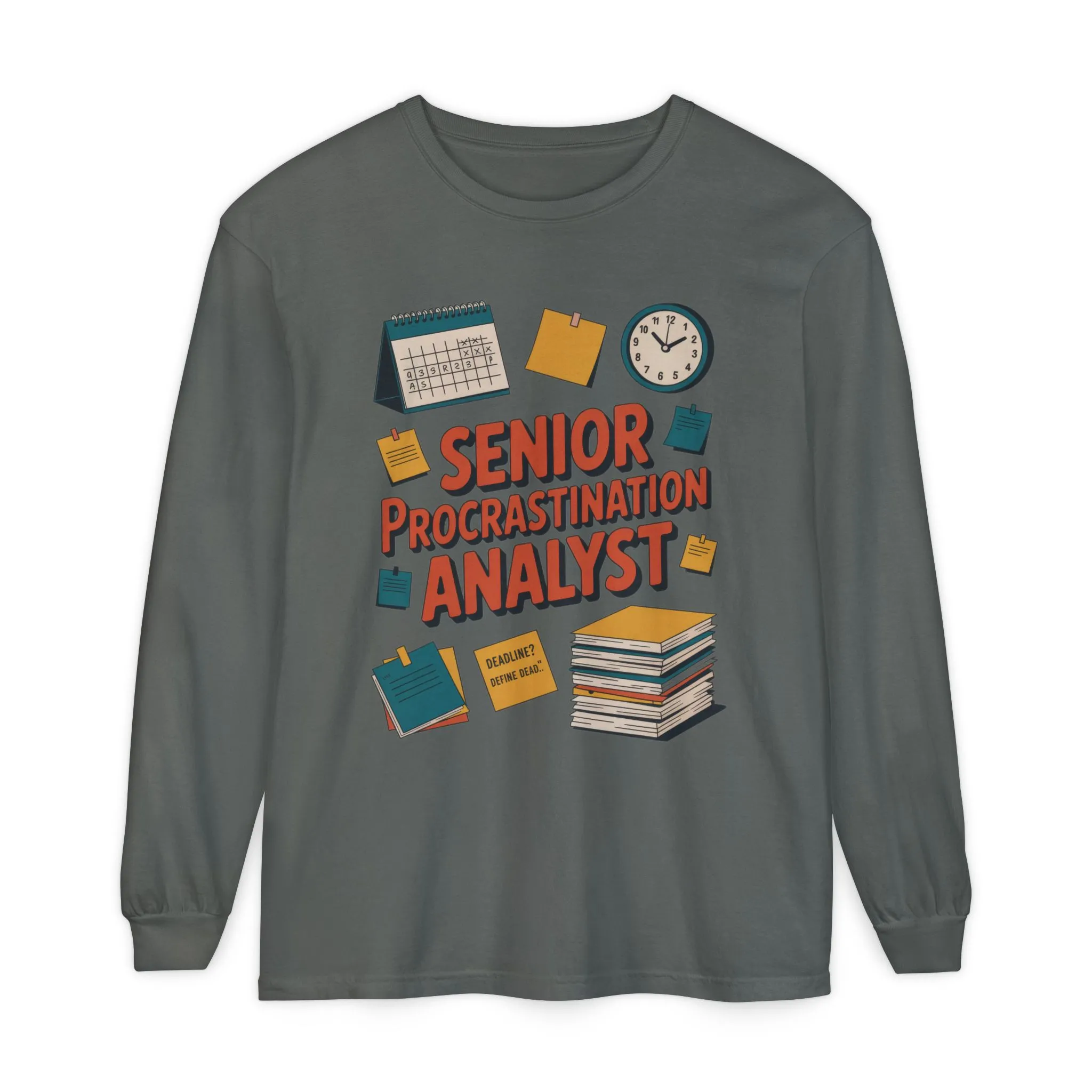 Senior Procrastination Analyst Long Sleeve Tee, Funny Work Shirt,Gift for Analysts, Office Humor, Meme Long Sleeve, Motivation Humor Apparel - Image 10