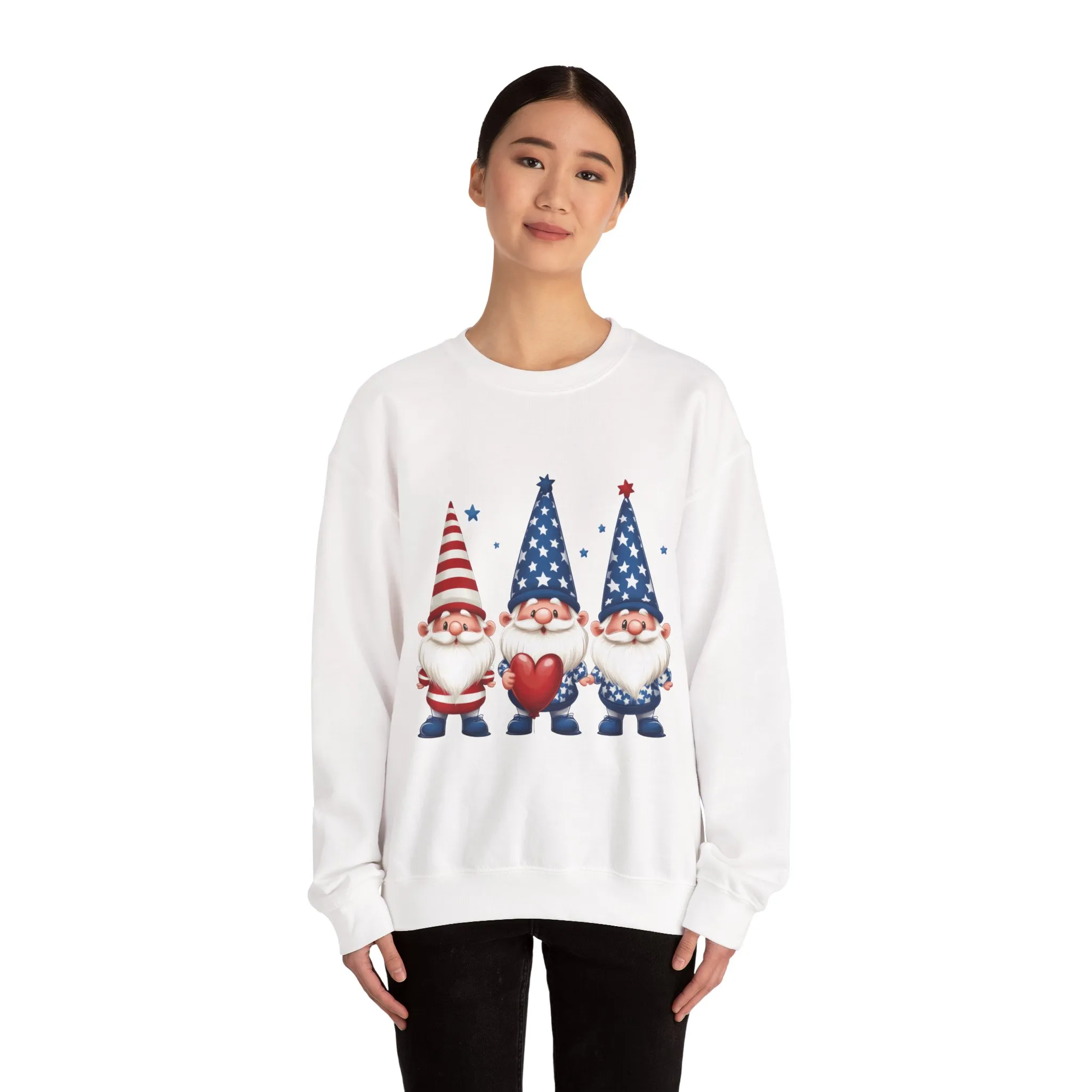Patriotic Gnome Sweatshirt, Cozy Casual Wear for Independence Day, Gift for Gnome Lovers, 4th of July Apparel, All-Year Comfort - Image 5