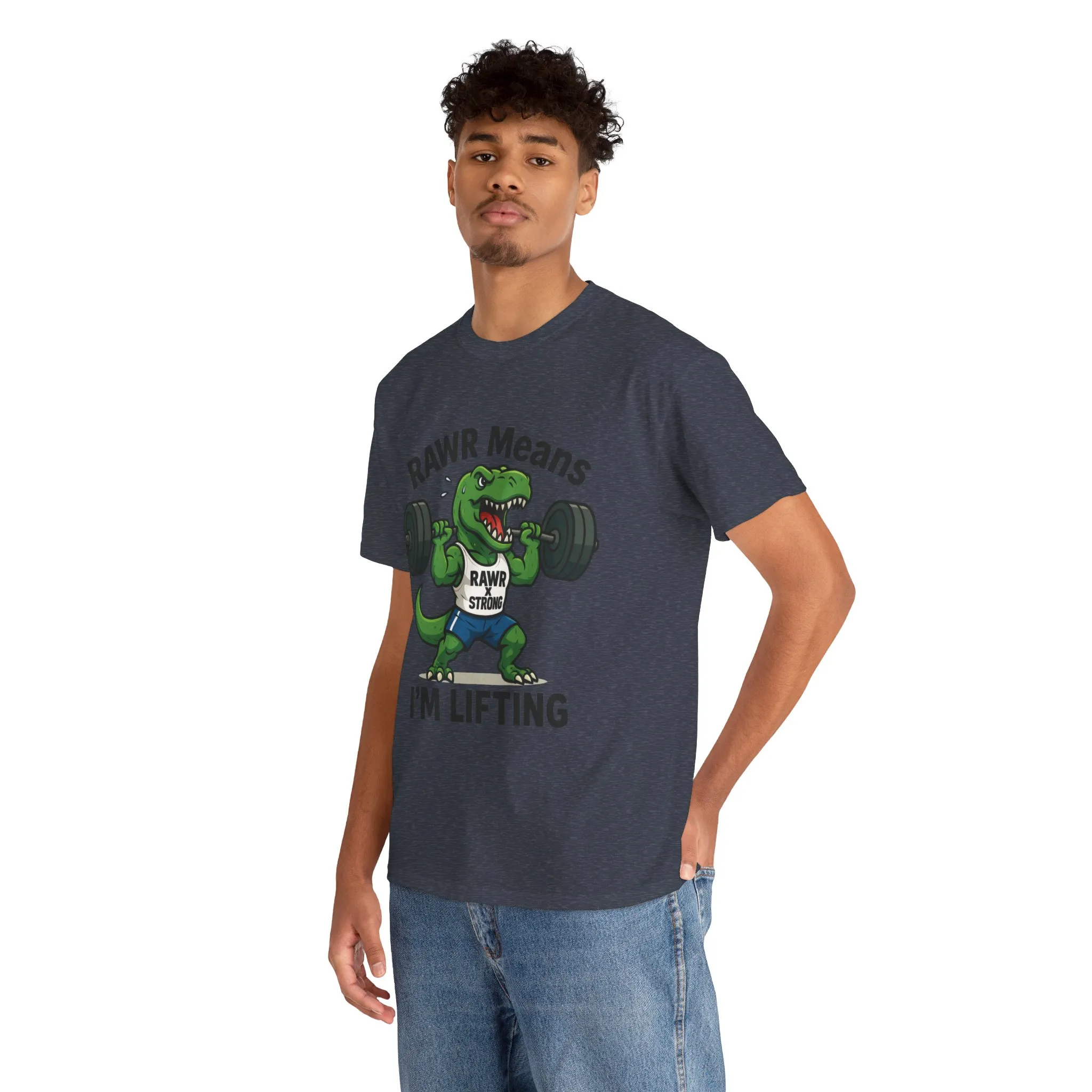 RAWR Gym Shirt for Men, Funny Dinosaur Lifting Tee, Workout Dino Fitness Gift, Barbell Humor Shirt, Motivational T-Shirt, Activewear - Image 27