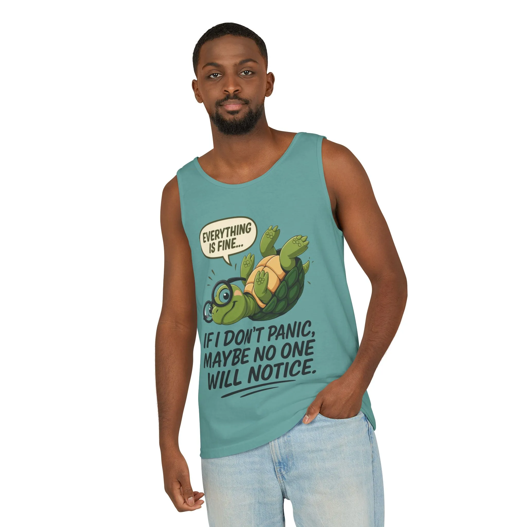 Mens Funny Turtle Graphic Tank Top, Summer Apparel, Gift for Animal Lovers, Beach Day Essentials, Mens Casual Wear, Relaxed Vibes - Image 12