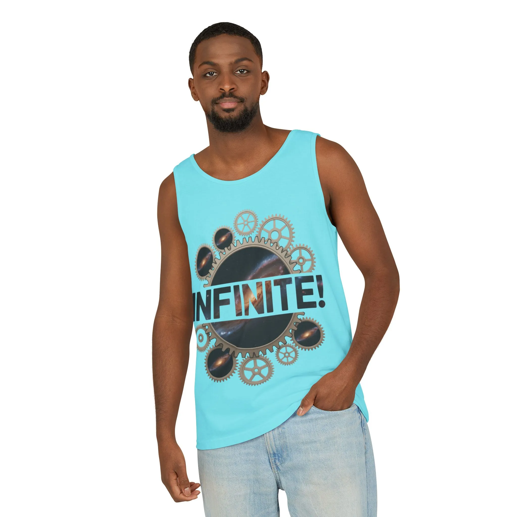 Men's INFINITE! Steampunk Space Gears T-Shirt, Cosmic Mechanical Design Tee for Sci-Fi & Engineering Lovers, Workout Shirt - Image 35