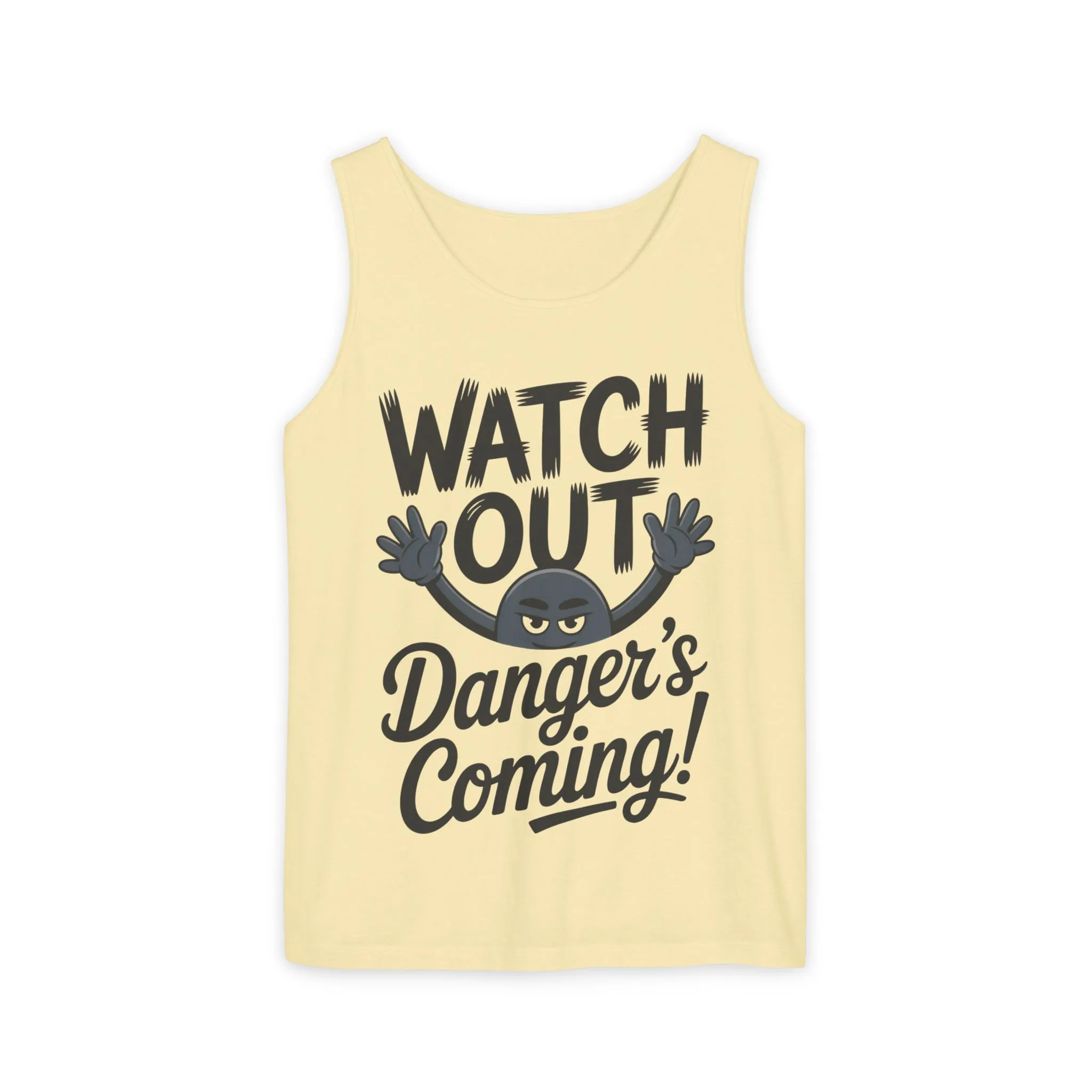 Watch Out! Danger's Coming, Mens Garment-Dyed Tank Top, Summer Tank, Trendy Mens Top, Fun Graphic Tee, Casual Wear, Gift for Him - Image 31