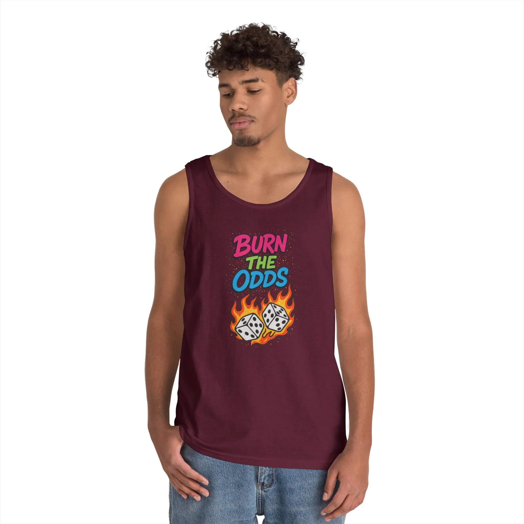 Burn the Odds Tank Top, Casual Summer Wear, Gaming Gift, Dice Design Tee, Gift for Gamers, Funny Tank, Perfect for Parties - Image 12