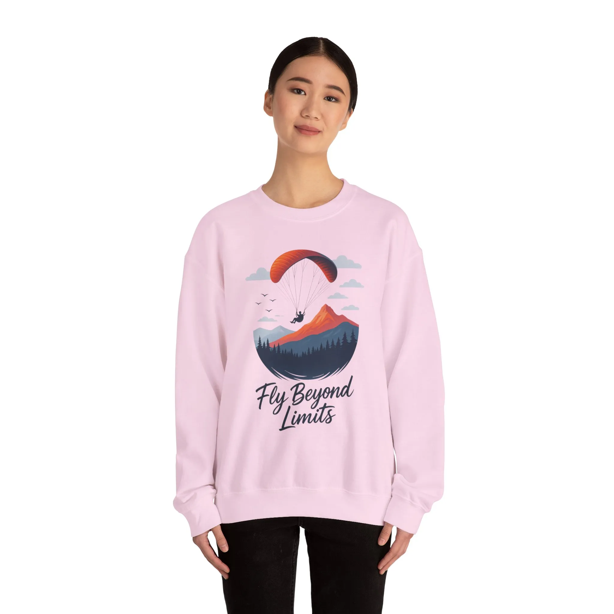 Adventure Inspiration Crewneck Sweatshirt - Fly Beyond Limits, Cozy Outdoor Outfit, Gift for Adventurers, Travel, Motivation Apparel - Image 37