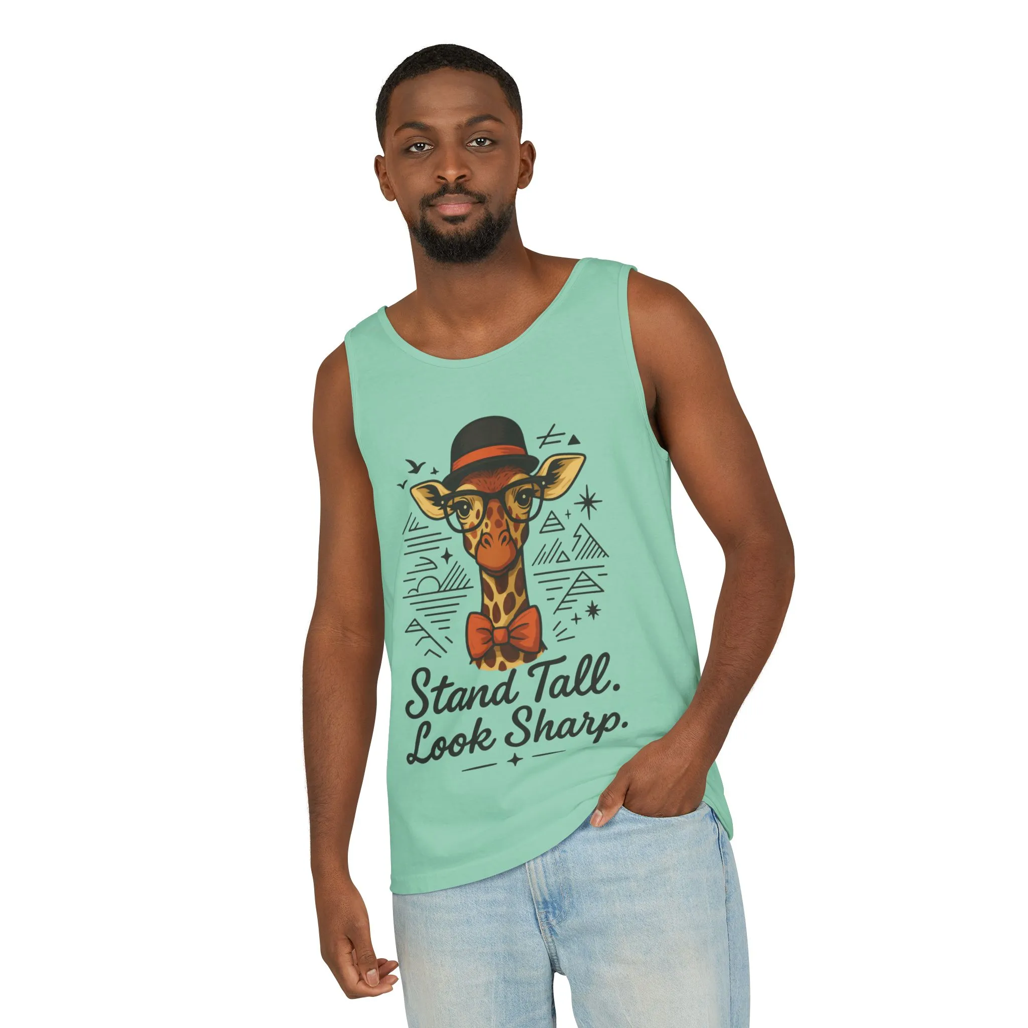 Giraffe Inspirational Tank Top, Stand Tall Look Sharp Shirt, Unisex Summer Apparel, Cute Animal Gift, Zoo Lover's Fashion - Image 34