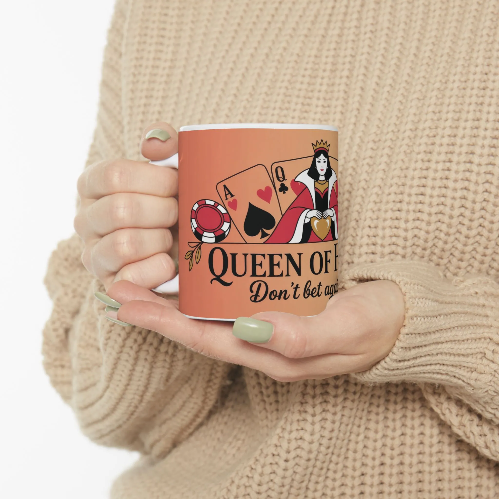 Queen of Hearts Mug, Dont Bet Against Me Quote, Gift for Gamblers, Fantasy Lover, Queen of Hearts Decor - Image 6