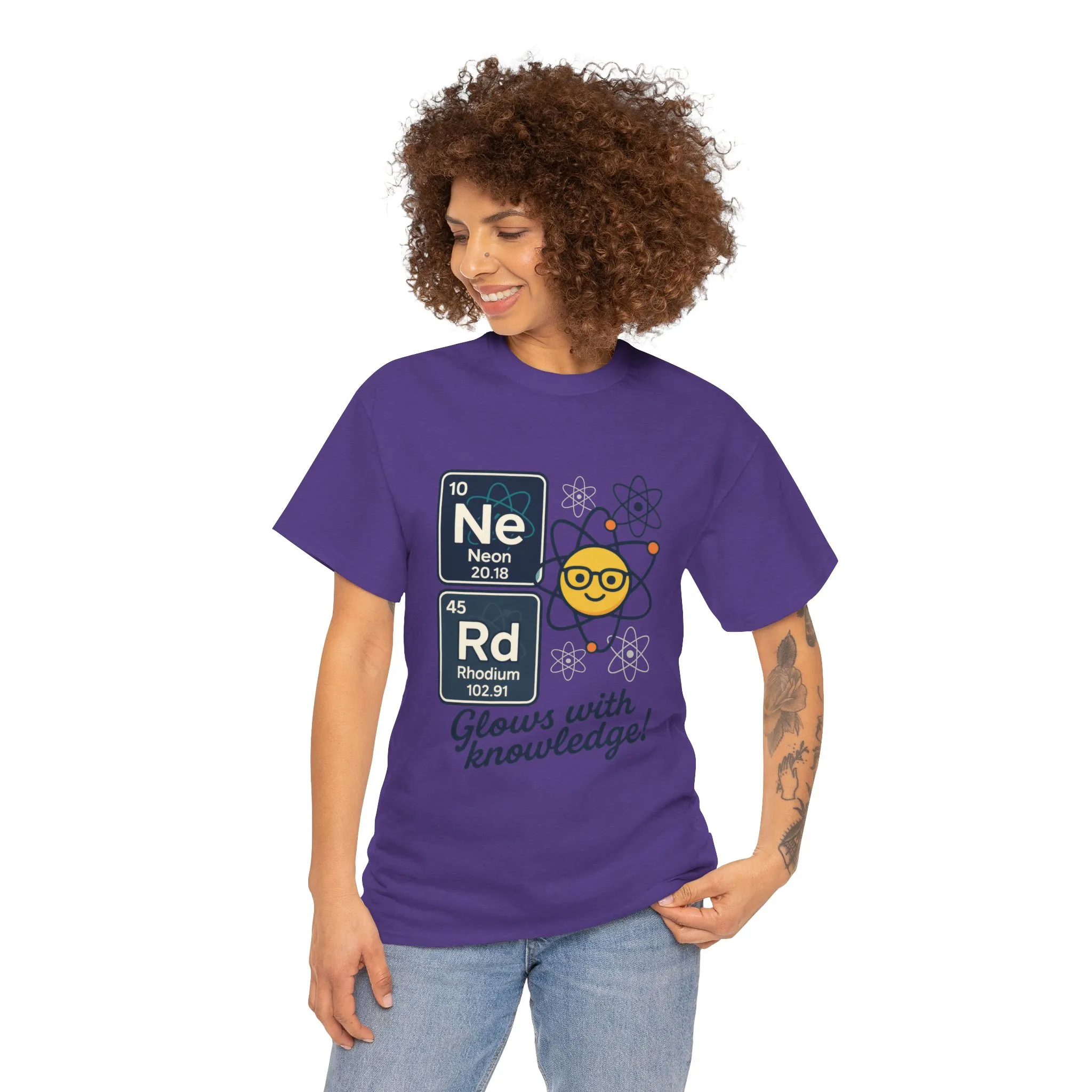 Funny Womens Nerd T-Shirt, NeRd Periodic Table Shirt, Glowing Knowledge Tee, Science Lover Gift, Chemistry Shirt, STEM Apparel, Science Tee - Image 14