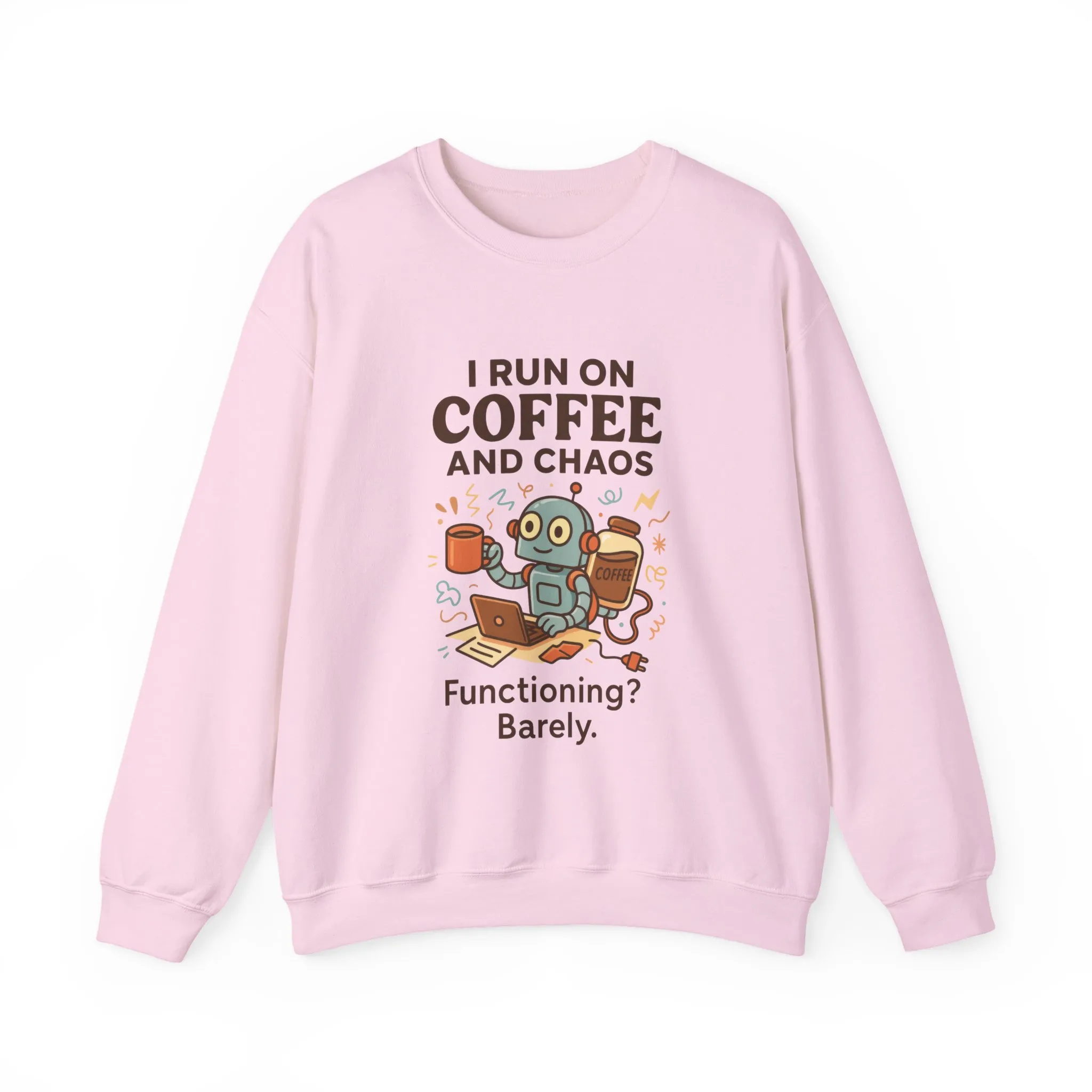 Coffee and Chaos Crewneck Sweatshirt, Funny Sweatshirt for Coffee Lovers, Unisex Gift, Cozy Everyday Wear, Ideal for Holidays - Image 44
