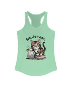 Cute Cat Oops I Did It Again Tank Top, Pet Lover Apparel, Funny Cat Shirt, Gifts for Cat Lovers, Summer Fashion Top