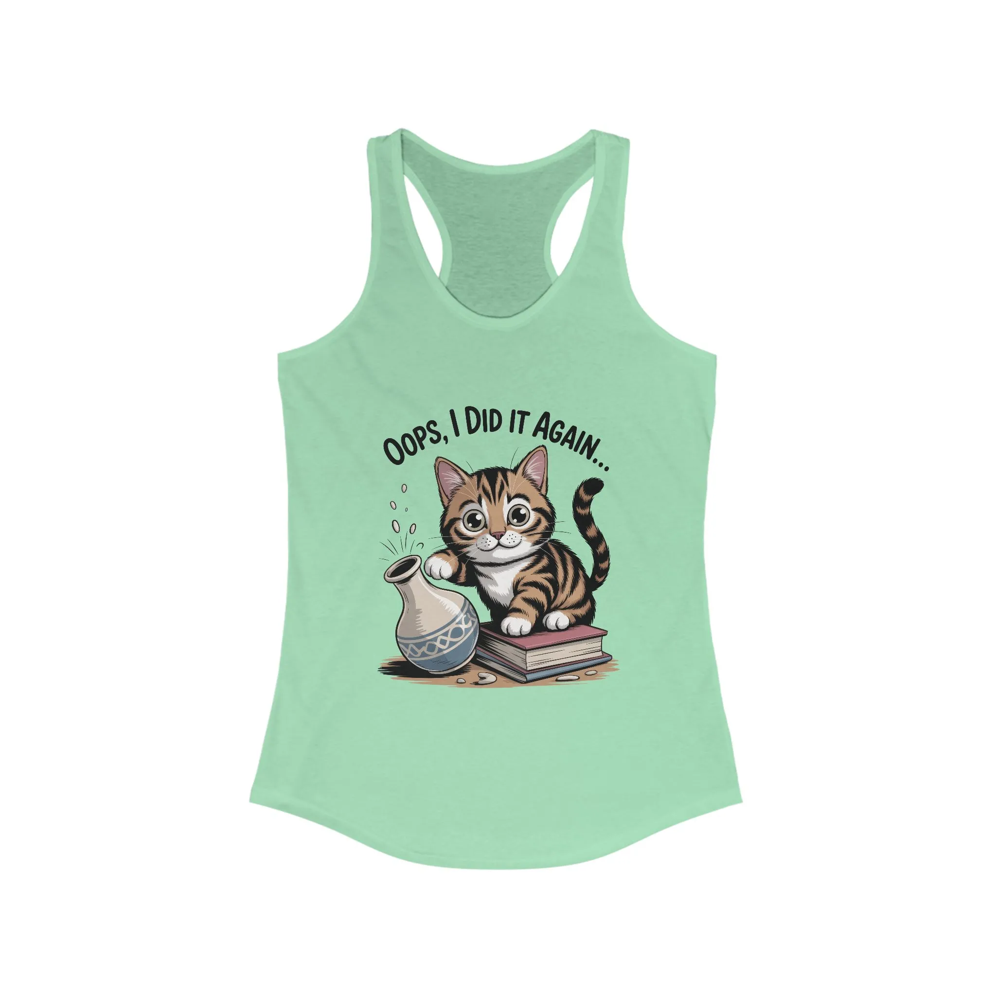 Cute Cat Oops I Did It Again Tank Top, Pet Lover Apparel, Funny Cat Shirt, Gifts for Cat Lovers, Summer Fashion Top