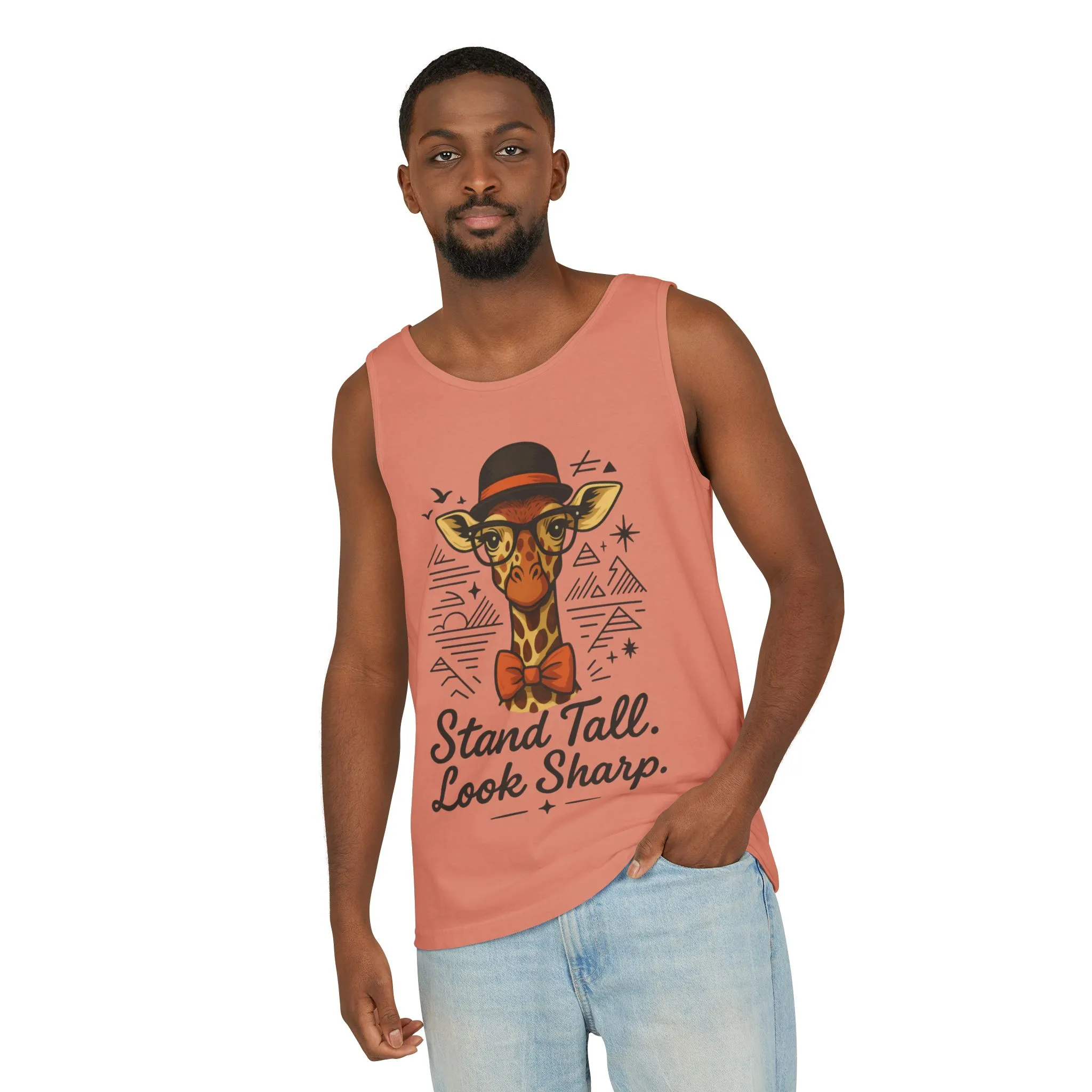 Giraffe Inspirational Tank Top, Stand Tall Look Sharp Shirt, Unisex Summer Apparel, Cute Animal Gift, Zoo Lover's Fashion - Image 5