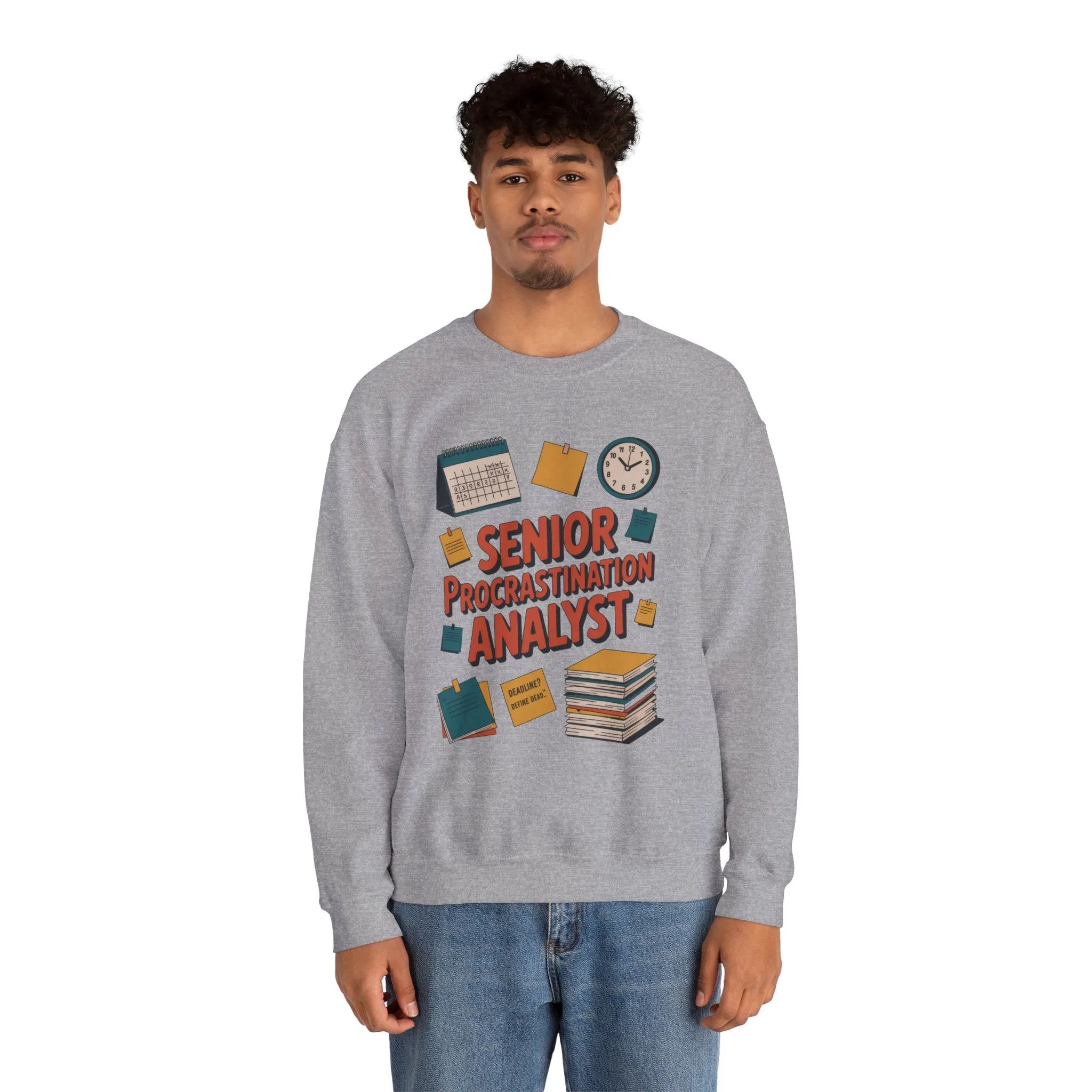 Senior Procrastination Analyst Sweatshirt, Gift for Graduates, Office Humor Apparel, Meme Sweatshirt, Casual Wear, Motivation Humor Apparel - Image 3