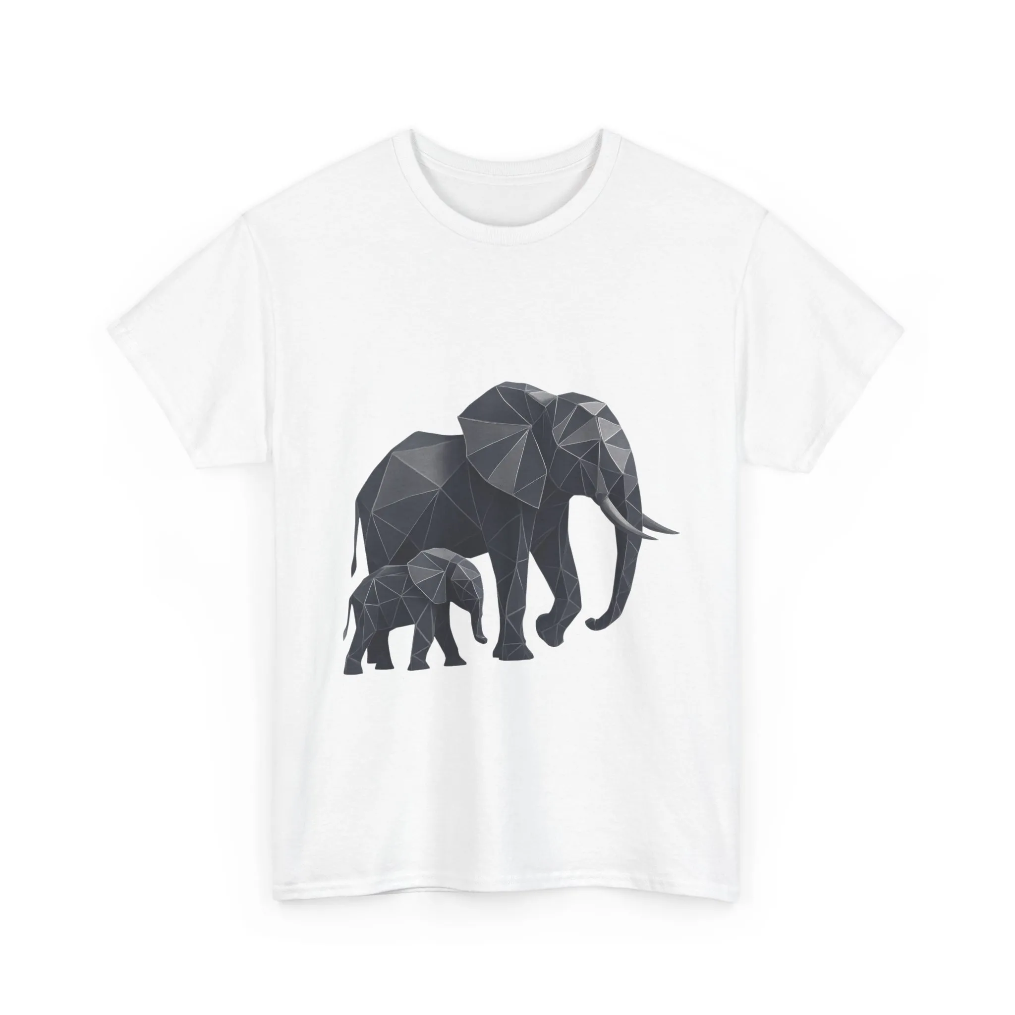 Geometric Elephant Tee - Minimalist Art Shirt, Nature Lover Gift, Animal Print T-Shirt, Unisex Cotton Tee, Eco-Friendly Wear - Image 4