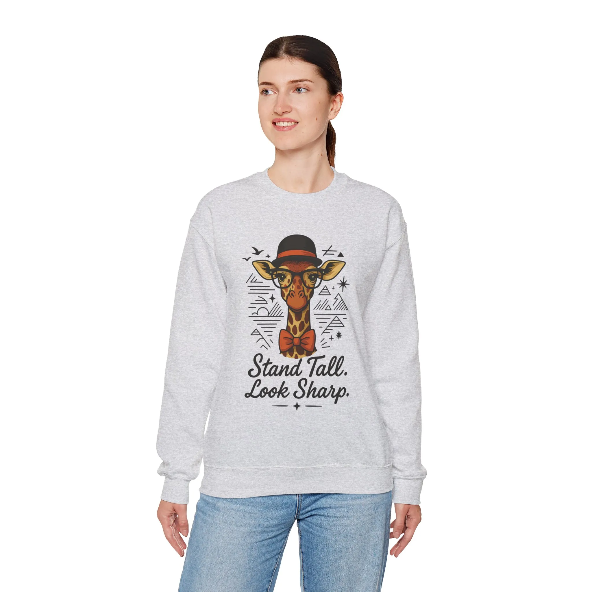 Stylish Giraffe Sweatshirt - Stand Tall, Look Sharp, Unisex Sweater for Animal Lovers, Cozy Gift, Fun Fashion for All Seasons - Image 38