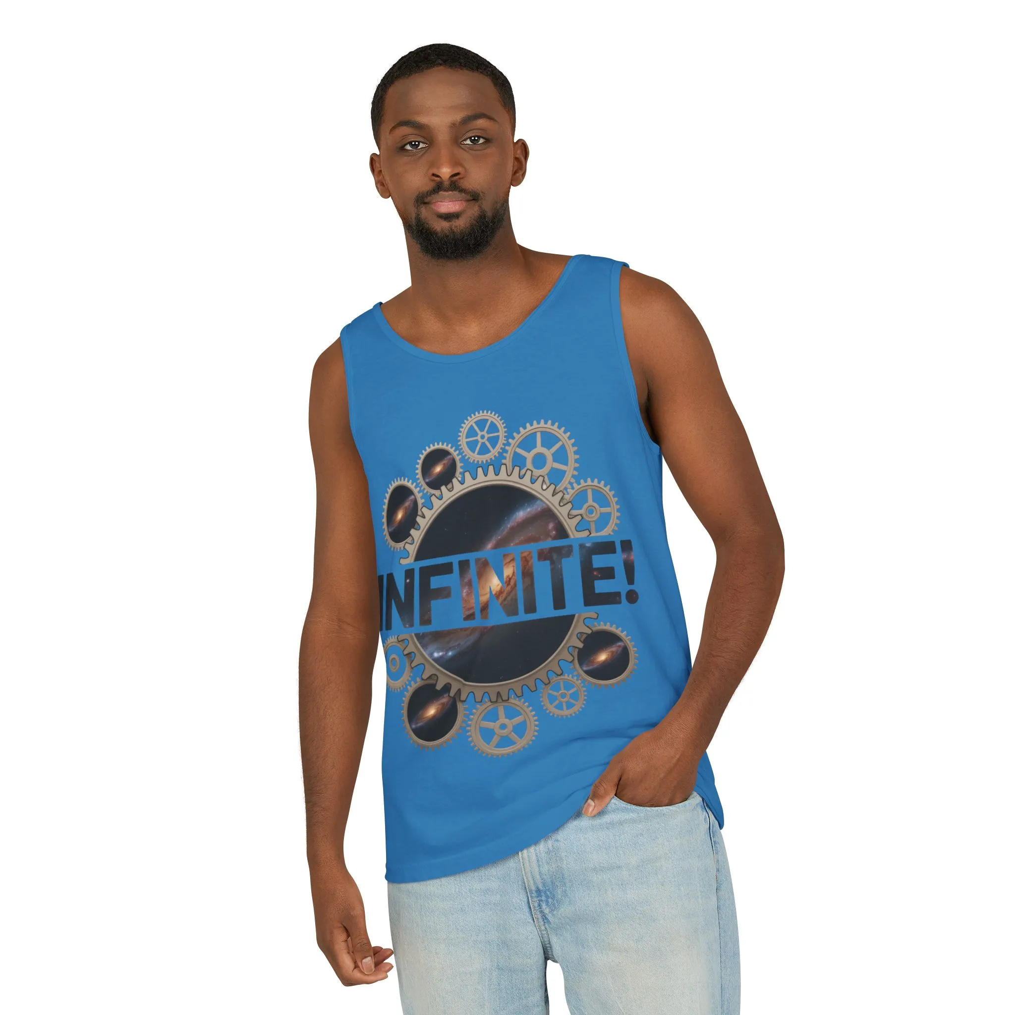 Men's INFINITE! Steampunk Space Gears T-Shirt, Cosmic Mechanical Design Tee for Sci-Fi & Engineering Lovers, Workout Shirt - Image 26
