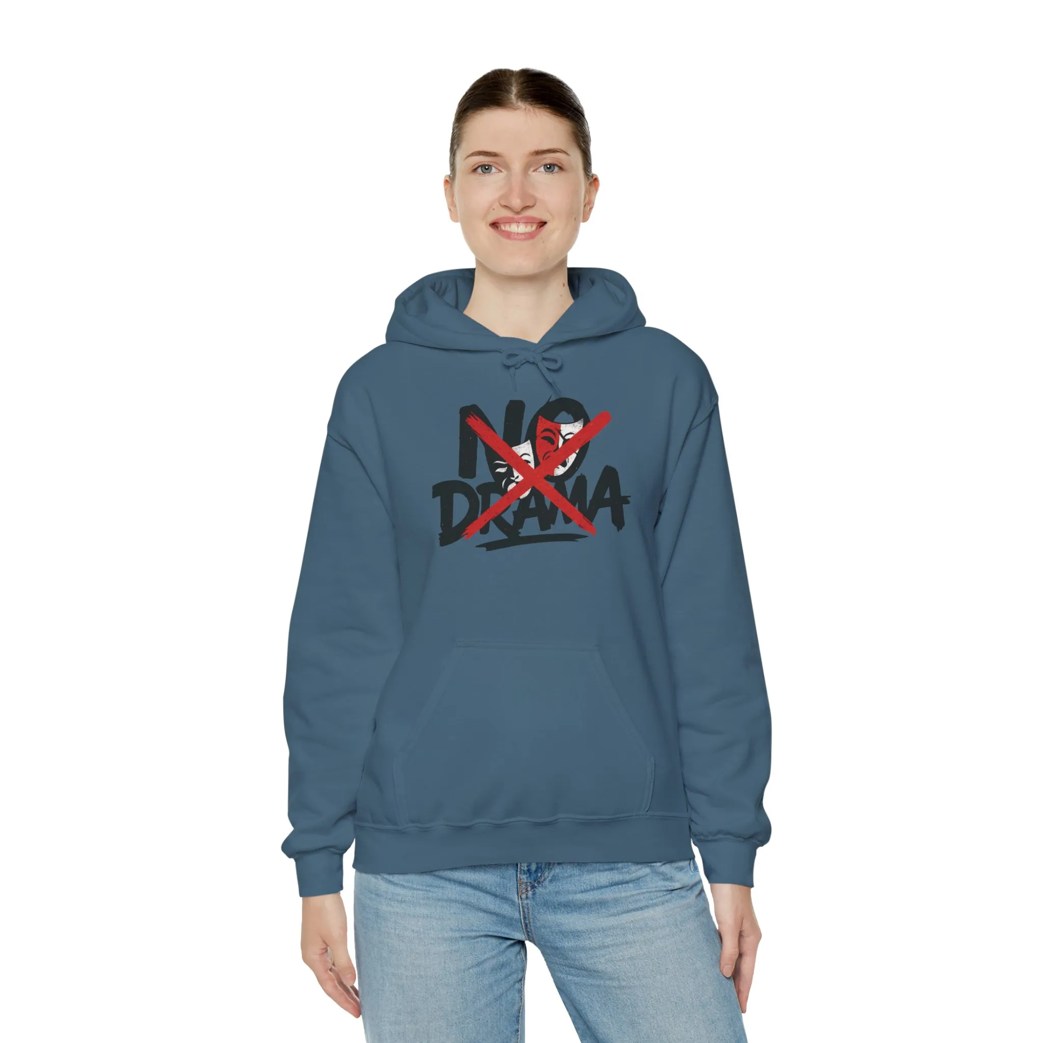 No Drama Womens Hooded Sweatshirt, Cozy Hoodie, Casual Gift, Relaxed Style, Everyday Wear, Funny Sweatshirt - Image 4