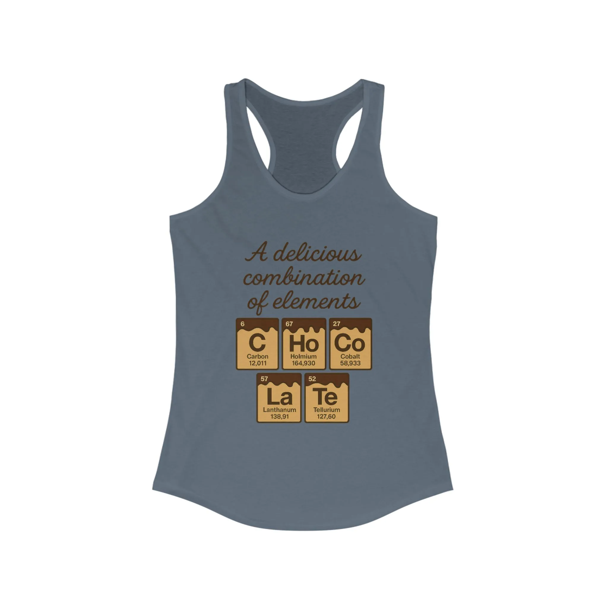 Chemical Elements Racerback Tank, Cute Exercise Top, Gym Shirt, Science Gift, Women's Workout Clothing