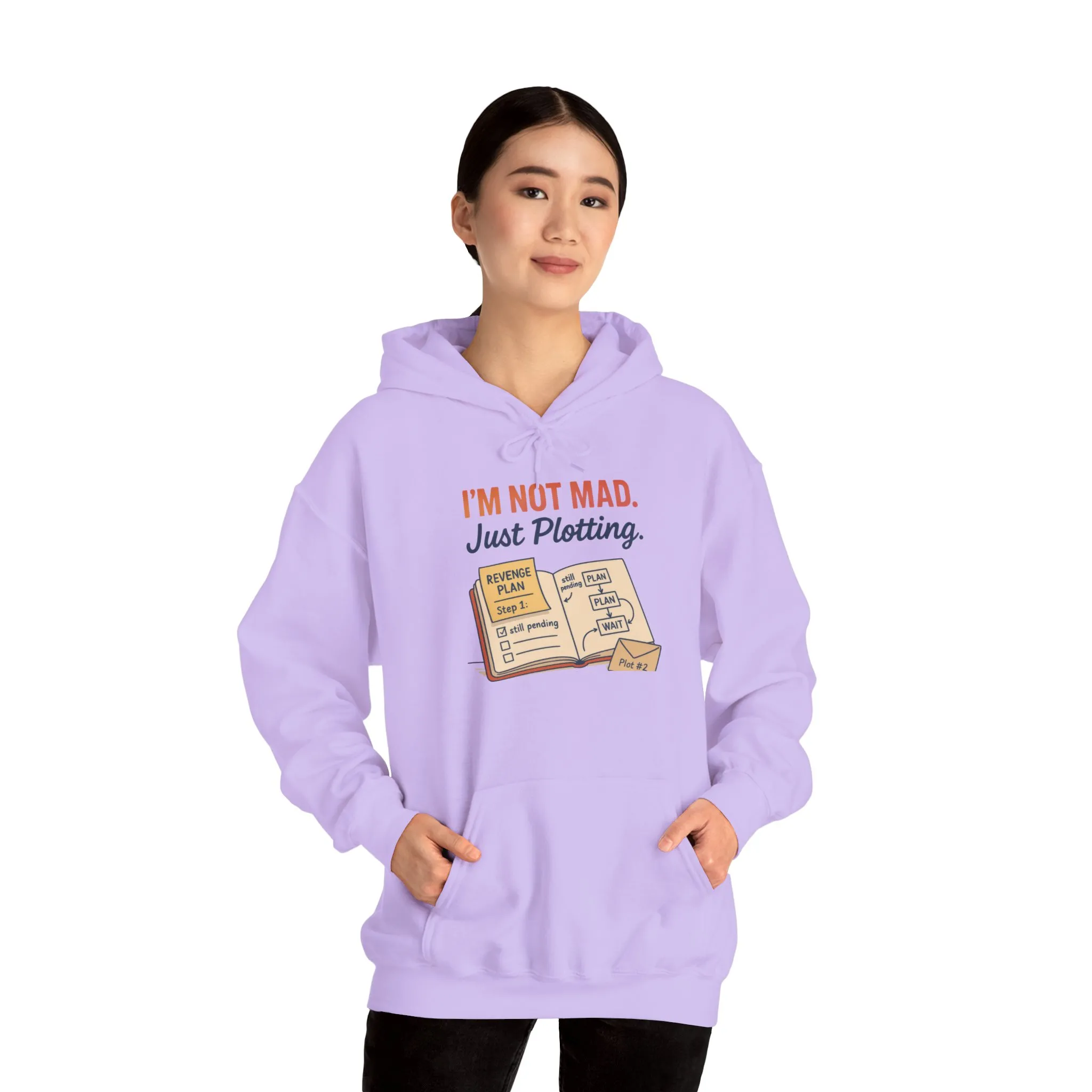 Sarcastic Womens Hoodie, Im Not Mad Just Plotting, Funny Passive Aggressive Sweatshirt Gift, Plotting Humor Hooded Womens Sweatshirt - Image 23