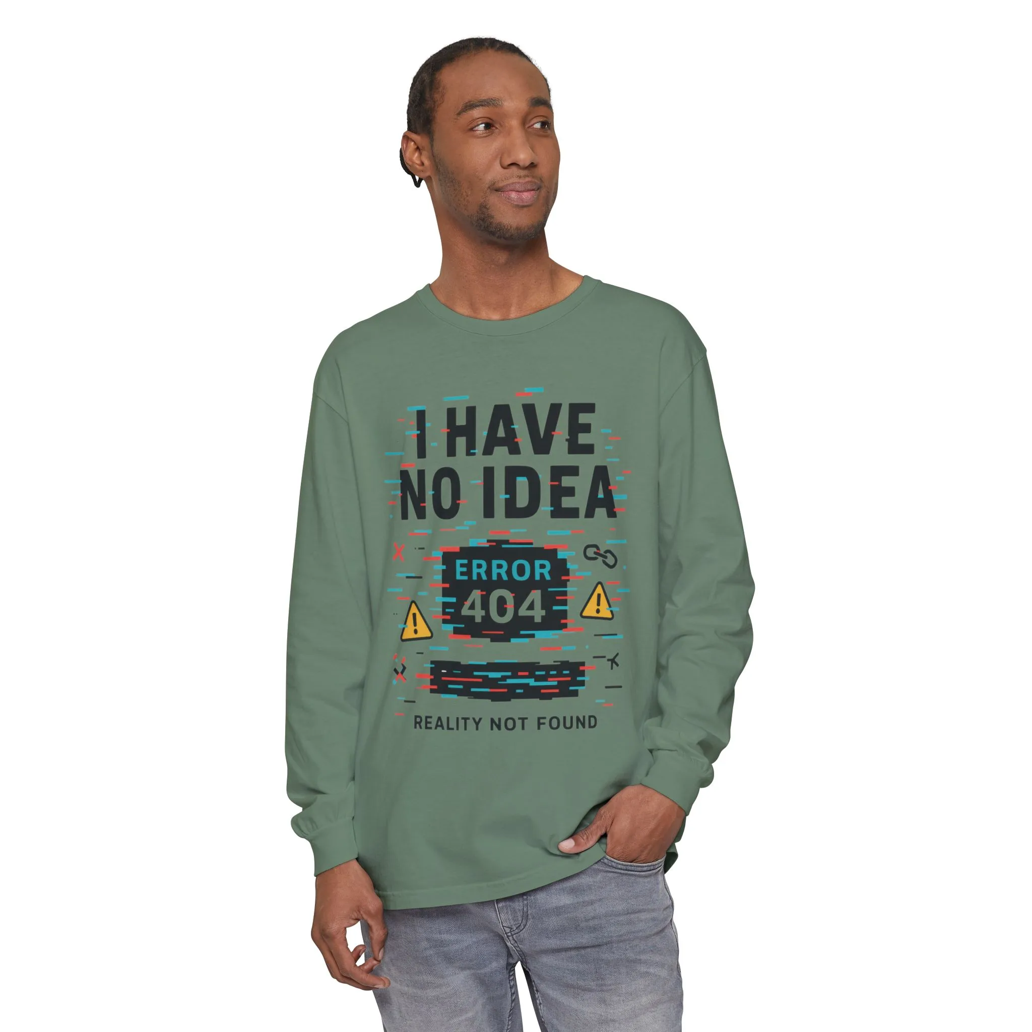 Unisex Long Sleeve T-Shirt, Funny Error 404 Graphic Tee, Internet Humor, Geeky Apparel, Quirky Humor Shirt, Gift for Tech Lovers - Image 30