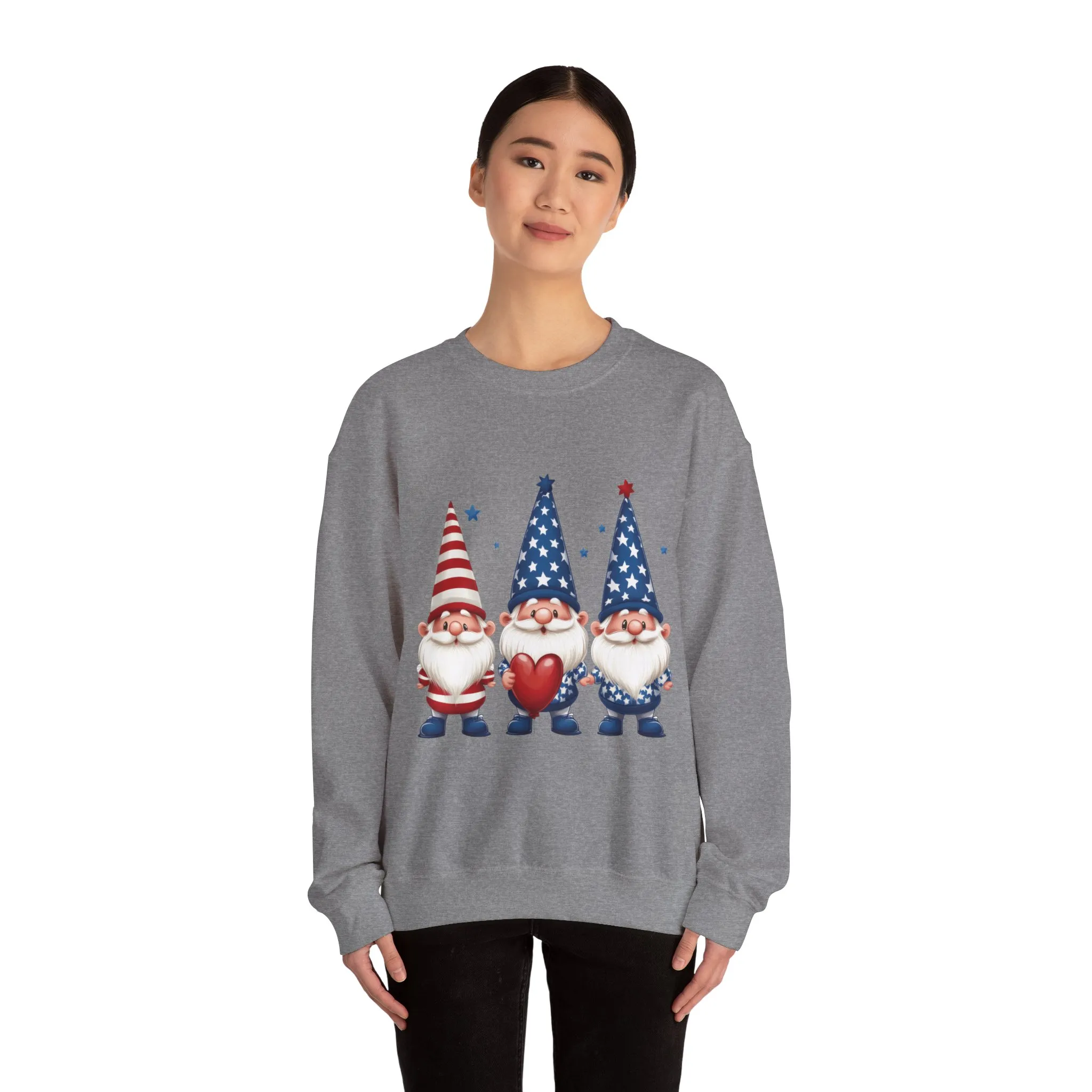Patriotic Gnome Sweatshirt, Cozy Casual Wear for Independence Day, Gift for Gnome Lovers, 4th of July Apparel, All-Year Comfort - Image 14