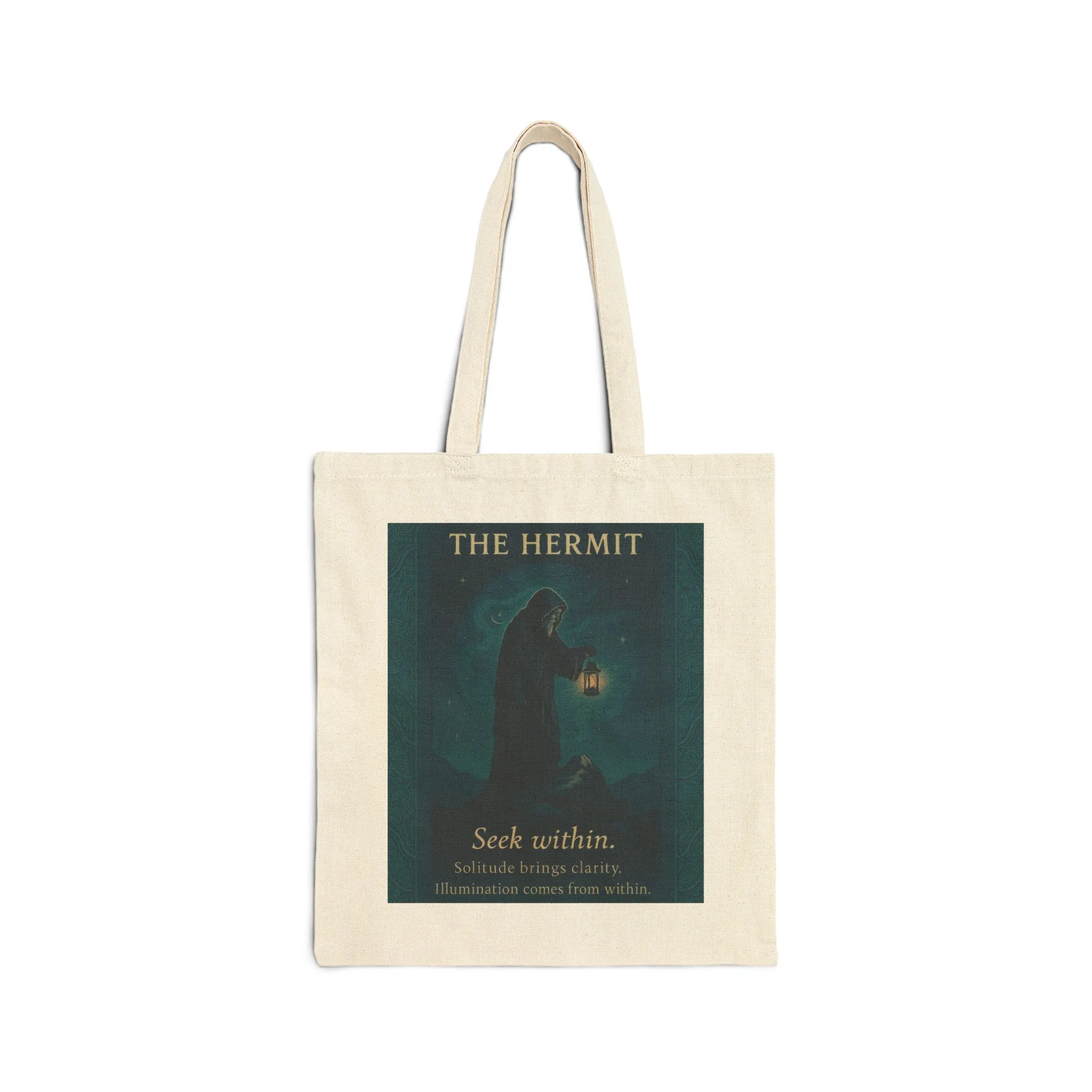 The Hermit Tarot Art Print, Mystical Solitude Illustration, Spiritual Art with Lantern, Seek Within Inspirational Bag, Spiritual Gifts - Image 2