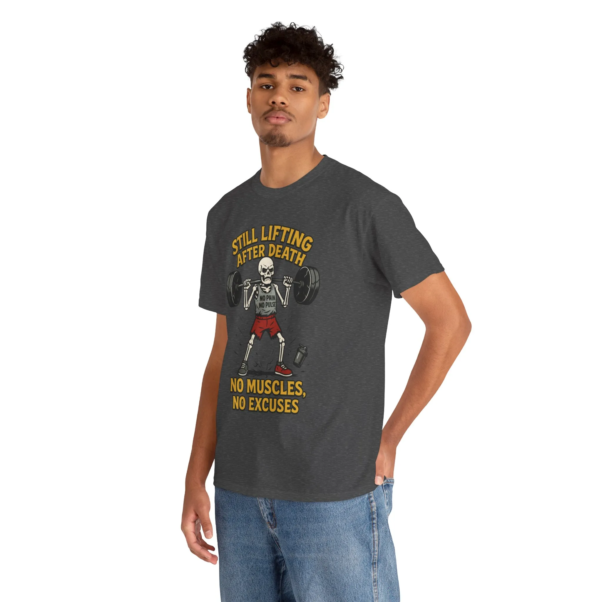 Funny Skeleton Gym T-Shirt, Still Lifting After Death, Funny Workout Shirt for Men, Fitness Gift, Halloween Apparel, Unisex Cotton Tee - Image 21