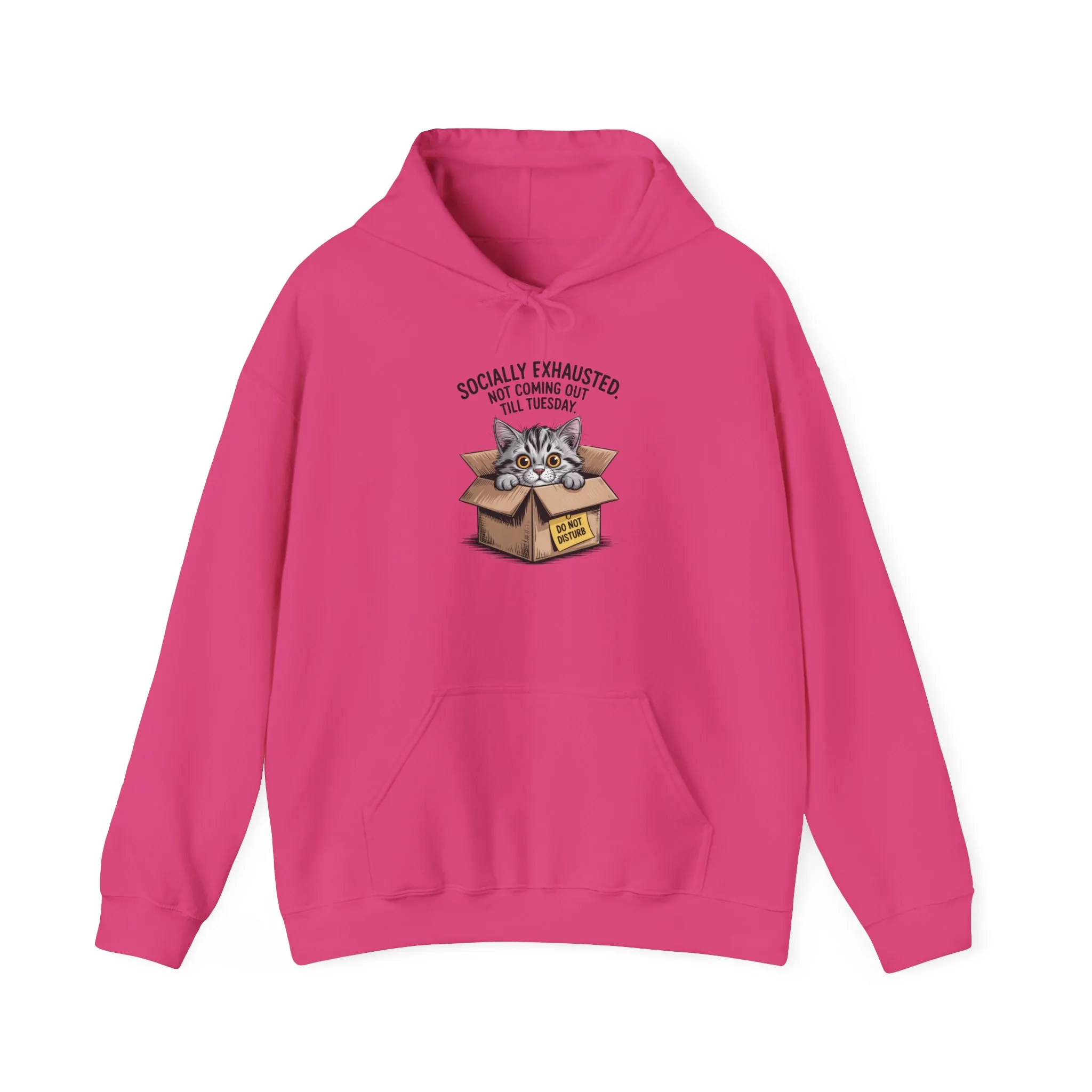 Socially Exhausted Cat Hoodie - Cozy Sweatshirt for Cat Lovers, Funny Gift, Casual Wear, Unique Animal Apparel, Perfect for Relaxing Days - Image 29