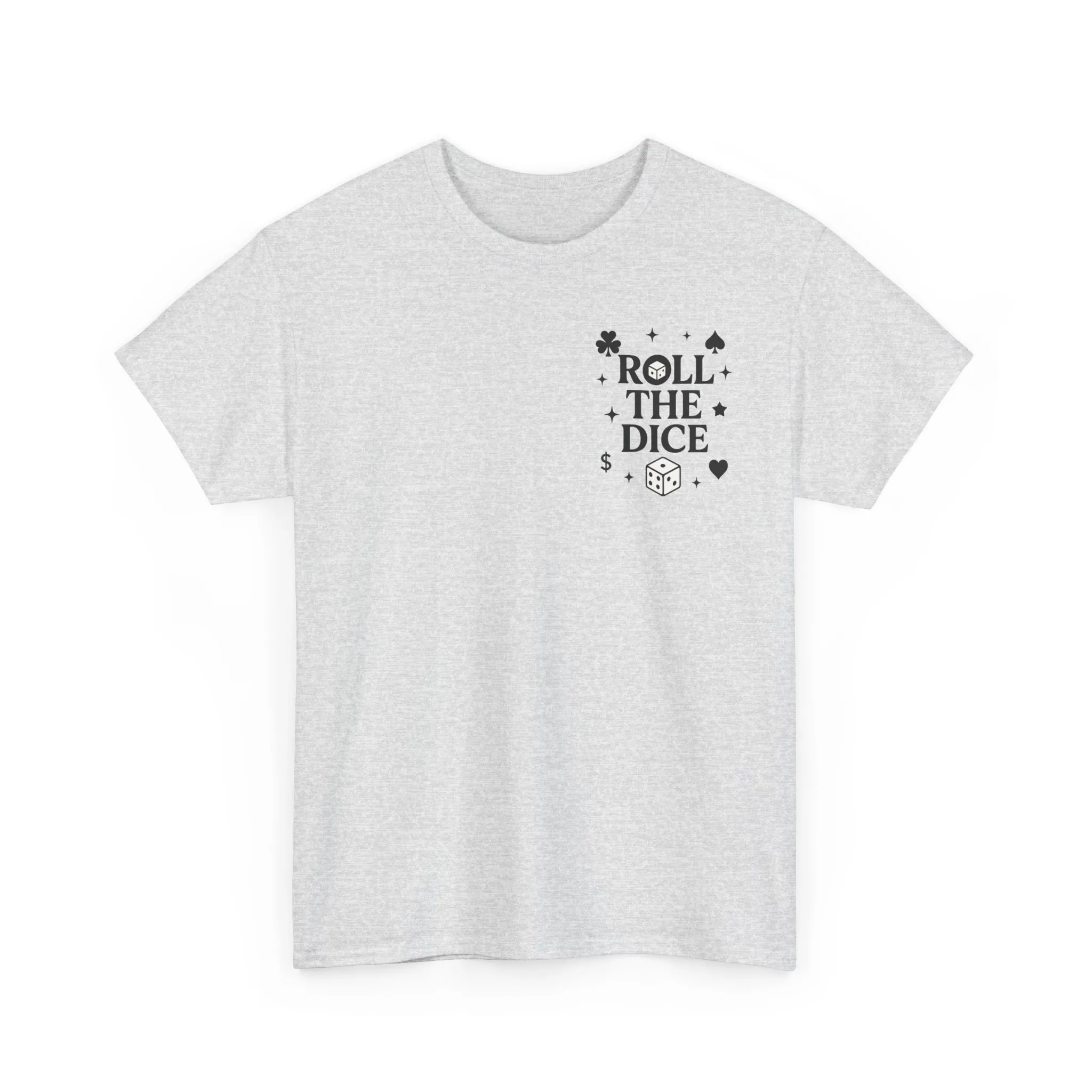 Front & Back Print unisex T-Shirt, Roll the Dice Tee for Men, Vintage Gambling Shirt, Casino Gift, Poker Gift, Card Games Gift, Queen of Luck