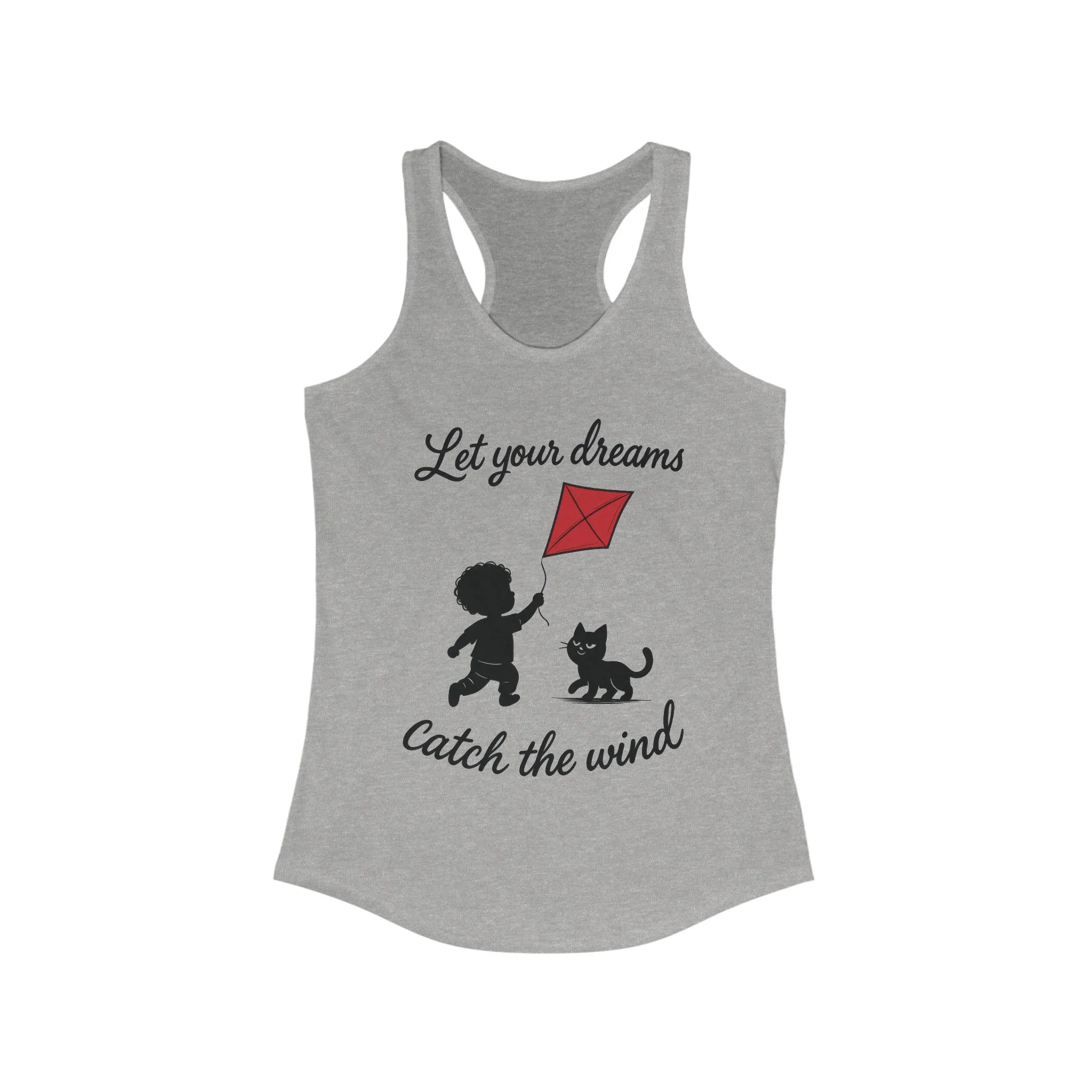 Inspirational Women's Racerback Tank - "Let Your Dreams Catch the Wind" - Motivational Workout Top, Summer Wear, Gift for Dreamers - Image 7