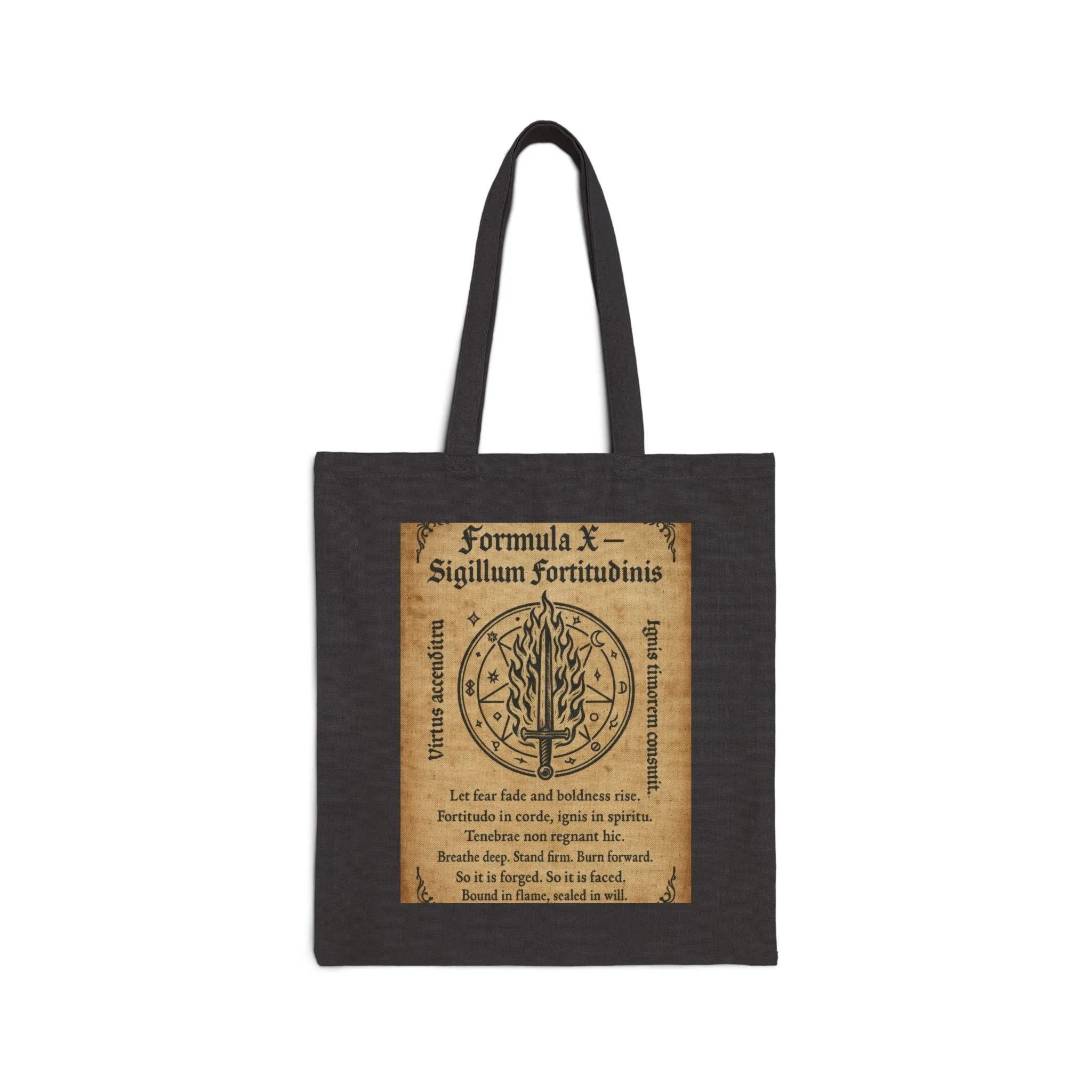 Sigil of Strength Tote Bag, Courage & Flame Symbol, Mystic Sword Ward, Witchy Canvas Bag, Fire Spell Art, Witchy Decor, Mystical Sigil Tote - Image 8