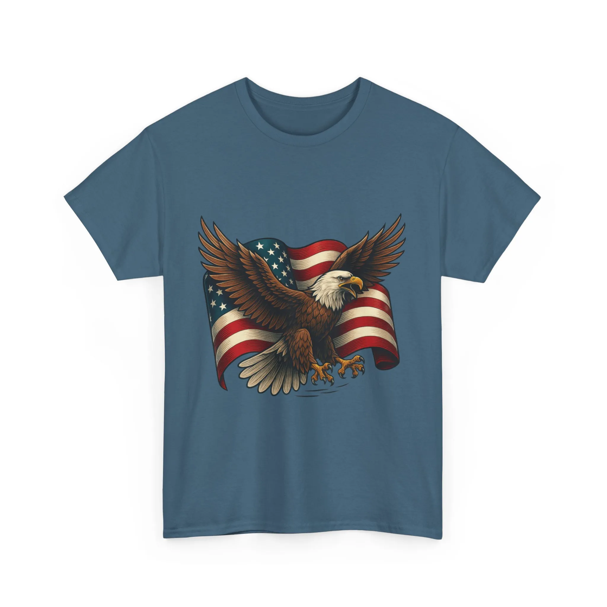 American Eagle Graphic Tee, Patriotic T-Shirt, Fourth of July Apparel, Eagle Love Shirt, Unisex Heavy Cotton Tee - Image 24