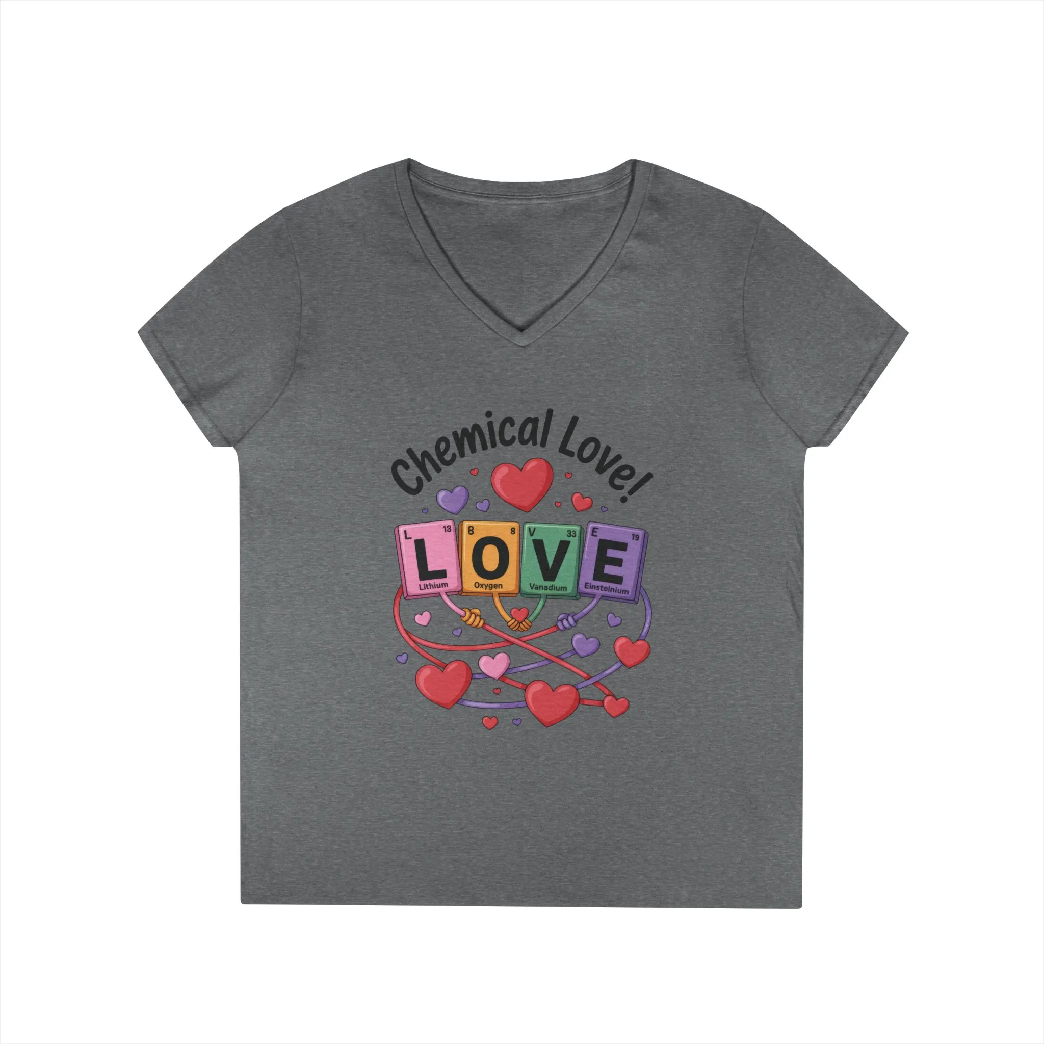 Chemical Love V-Neck T-Shirt, Cute Chemistry Shirt, Valentines Day Gift, Science Lover Apparel, Funny Graphic Tee - Image 7