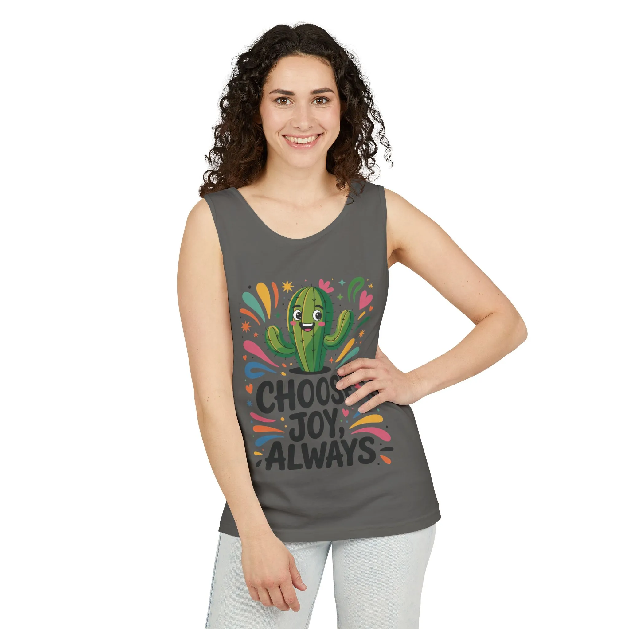 Joyful Cactus Womens Tank Top, Choose Joy Always, Summer Tank, Casual Wear, Gift for Friends, Trendy Top, Vacation Outfit - Image 12
