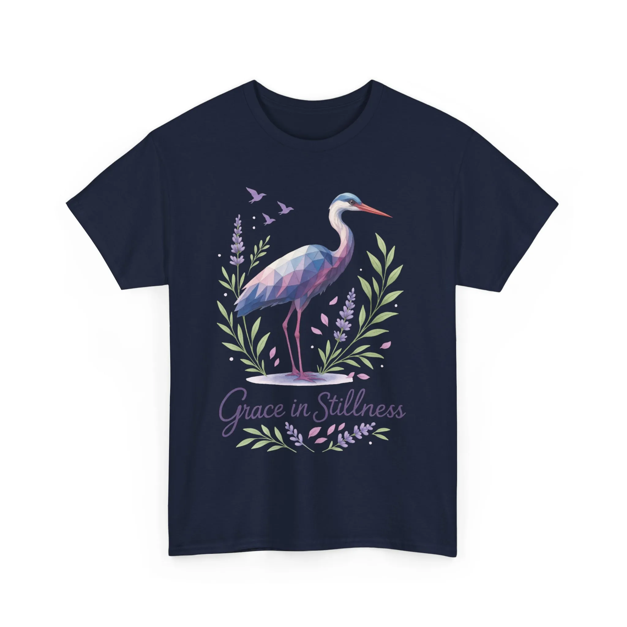 Polygonal Heron Graphic Shirt, Womens Artistic Bird Tee, Nature-Inspired Minimalist Design, Geometric Crane Tee, Bird Lovers Gift - Image 19
