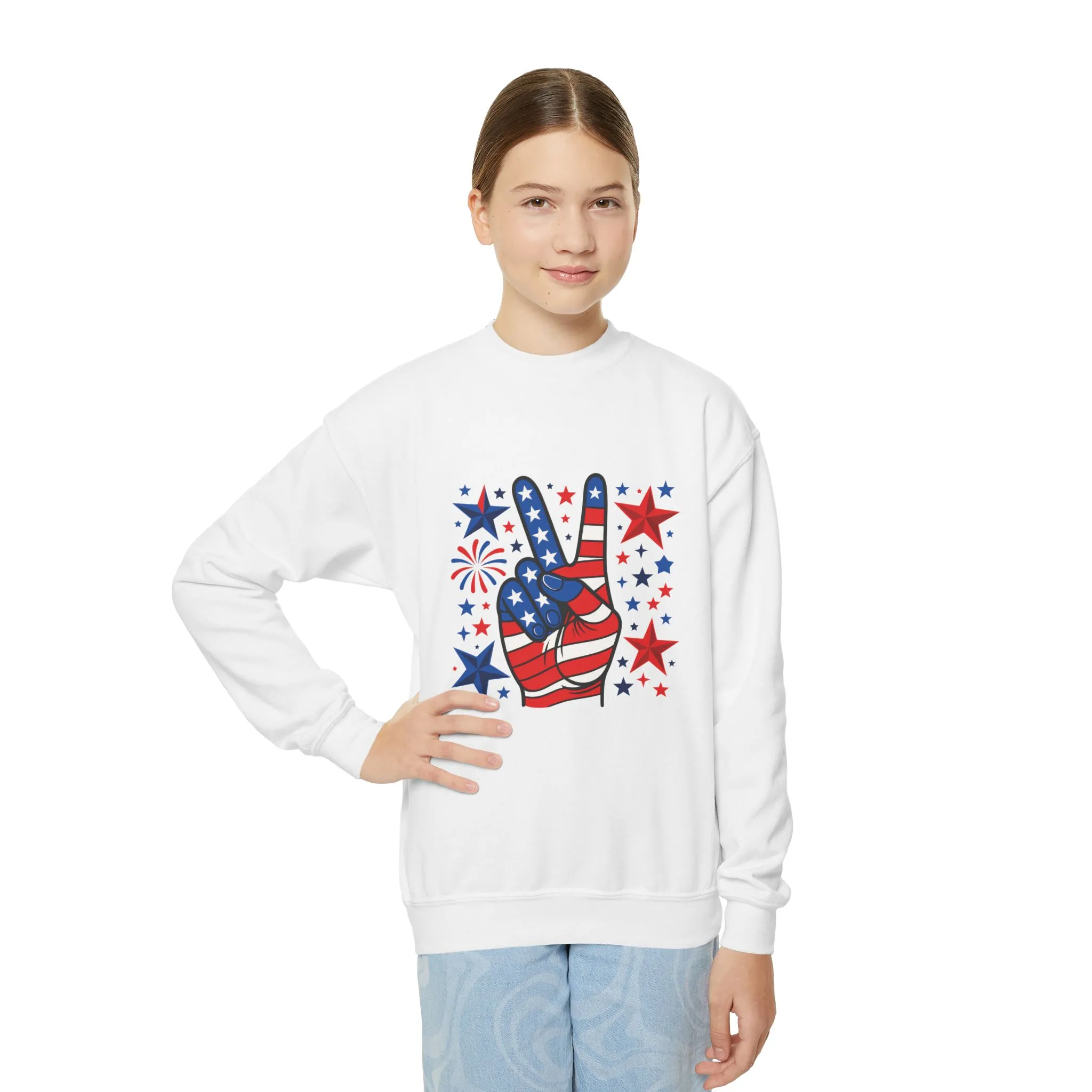 Patriotic Youth Crewneck Sweatshirt - Perfect for Independence Day, Camp, Summer Celebrations, School Spirit, and Everyday Comfort - Image 6