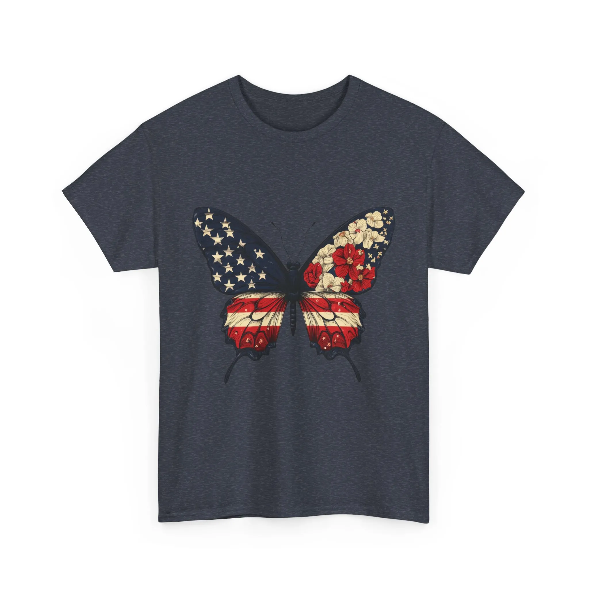 Patriotic Butterfly Tee, Unisex T-Shirt, American Flag Shirt, Nature Lover Gift, July 4th Apparel, USA Pride Clothing, Womens Patriotic Tee - Image 15