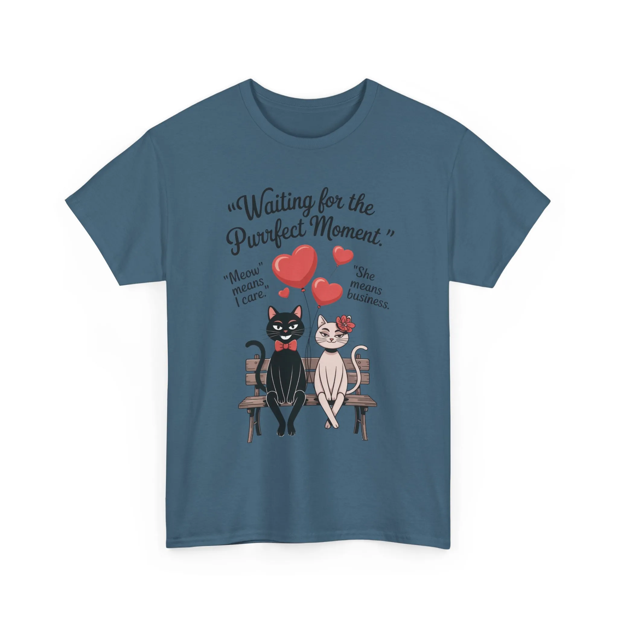 Cute Cat Lovers Tee, Unisex Heavy Cotton Tee for Pet Owners, Funny Cat Shirt, Gift for Cat Lovers, Casual T-Shirt, Animal Art Tee - Image 13