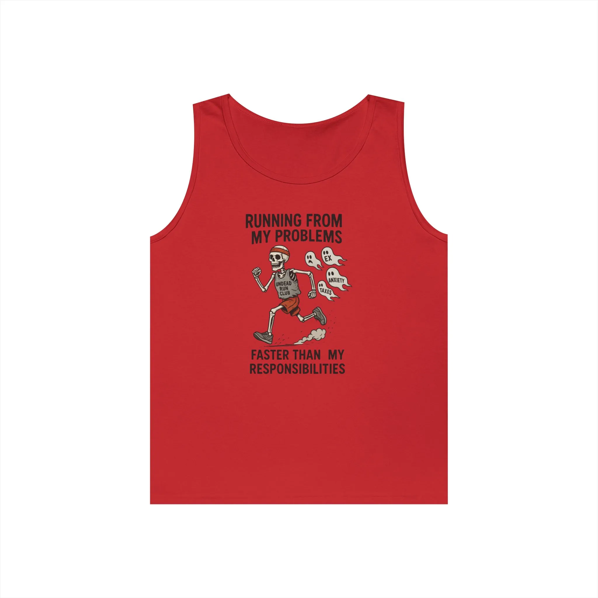 Skeleton Runner Tank for Men, Undead Jogging Club Tee, Halloween T-Shirt, Gift for Runners, Anxiety Humor Gift, Funny Graphic Tank Top - Image 13