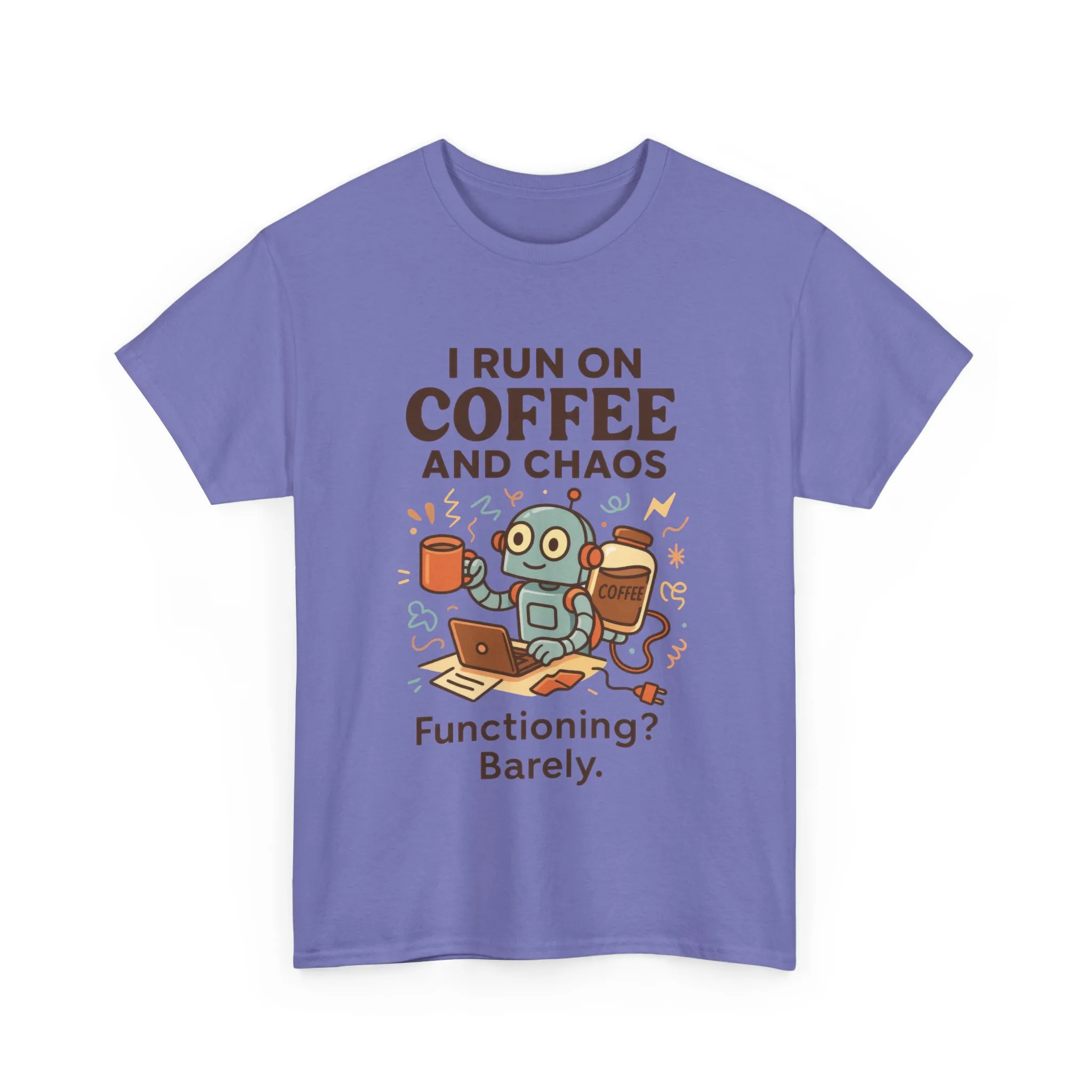 I Run on Coffee and Chaos Unisex Heavy Cotton Tee, Funny Coffee Lover Shirt, Gift for Him/Her, Work from Home Humor Tee, Relaxed Fit [...] - Image 25