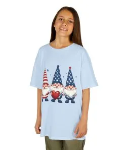 Patriotic Gnome Kids Tee, Cute 4th of July Shirt, Adorable Summer Outfit, Kids Casual Wear, Independence Day Gift