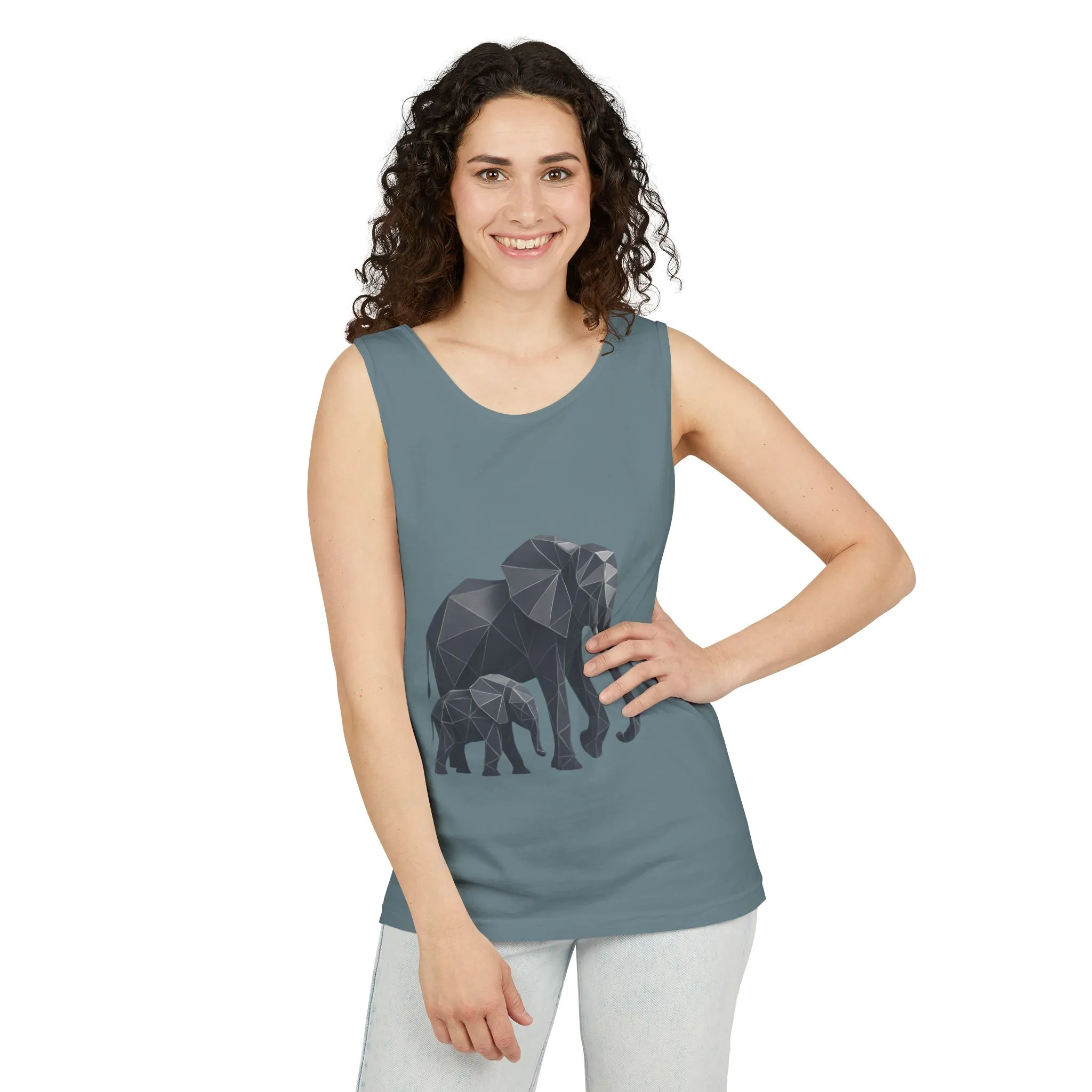 Elephant Family Unisex Tank Top, Animal Lover Gift, Casual Wear, Summer Essentials, Eco-Friendly Apparel, Wildlife Shirt - Image 16