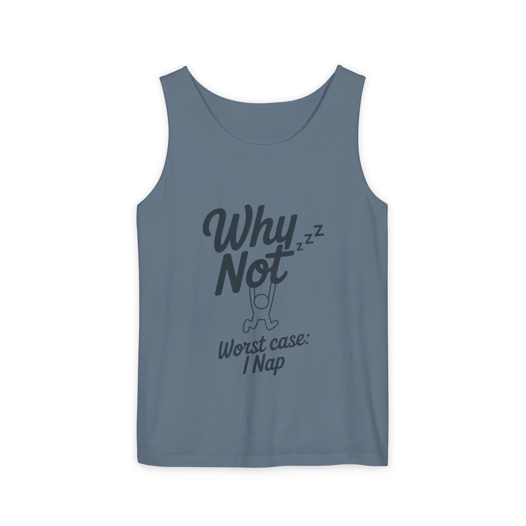 Comfy Mens Tank Top - Why Not? | Perfect for Relaxing, Gift for Nappers, Summer Wear, Vacation Apparel, Hilarious Lounge Top - Image 15